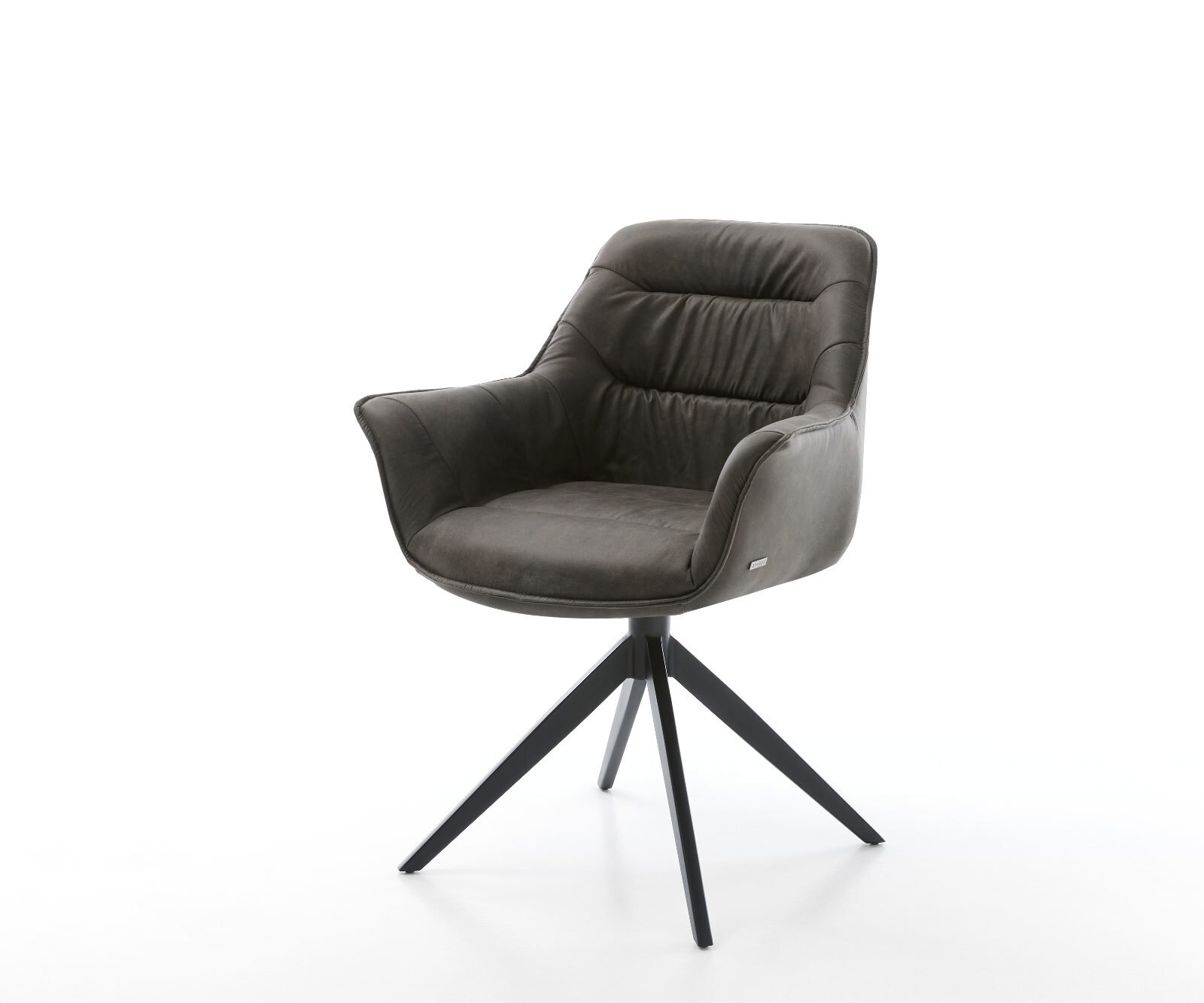 Eetkamerstoel Kaira-Flex microvelours antraciet vintage kruisframe breed zwart 1