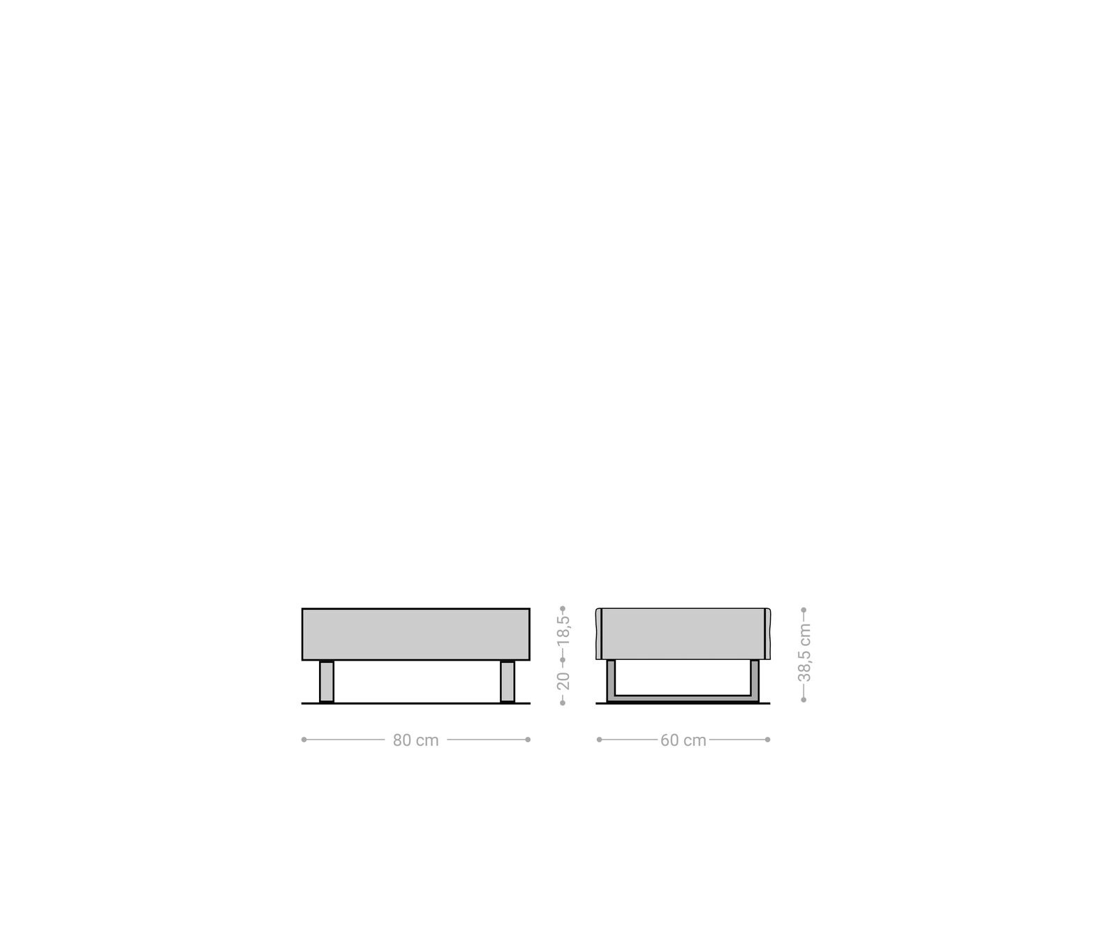 Salontafel New Live-Edge 80x60 cm acacia natuur 2 lades sledepoten geborsteld roestvrij staal 5