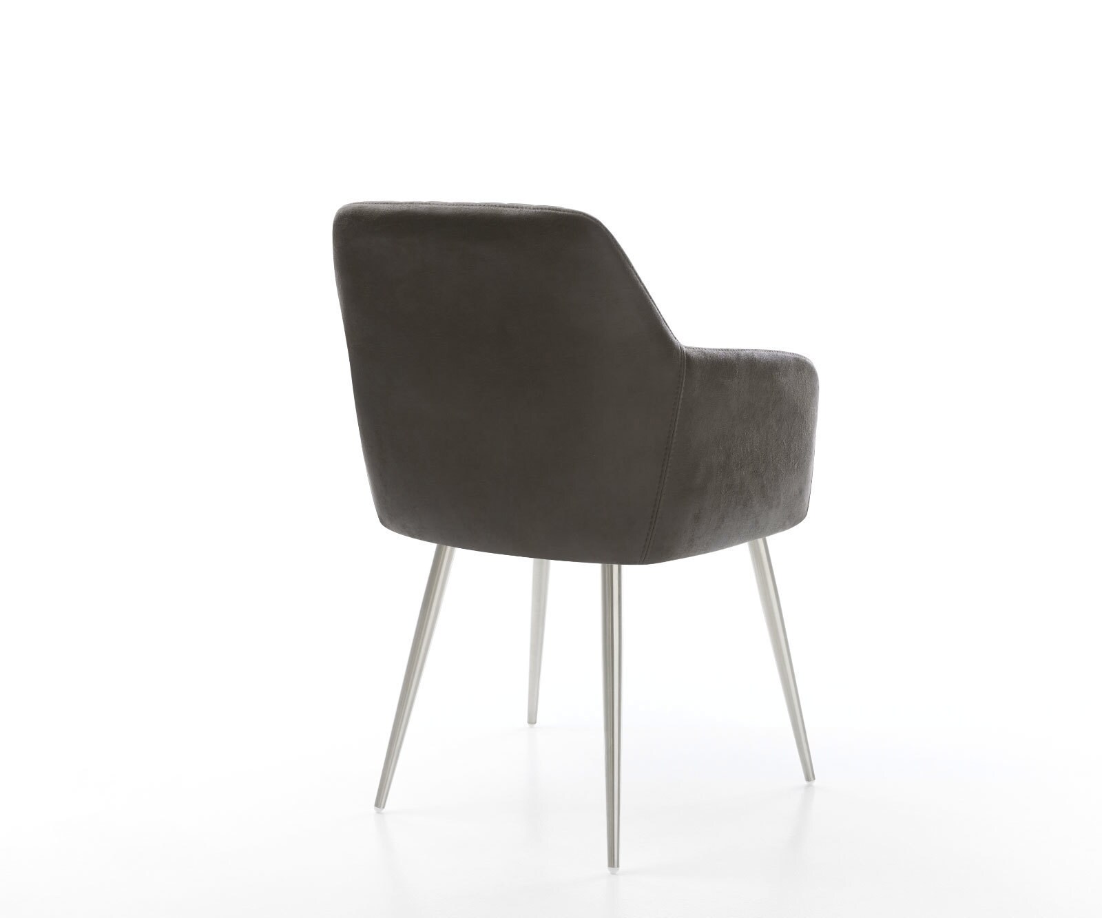 Eetkamerstoel Greg-Flex microvelours antraciet vintage 4-poot conisch roestvrij staal pocketveer kern 4 Eetkamerstoel Greg-Flex microvelours antraciet vintage 4-poot conisch roestvrij staal pocketveer kern 4