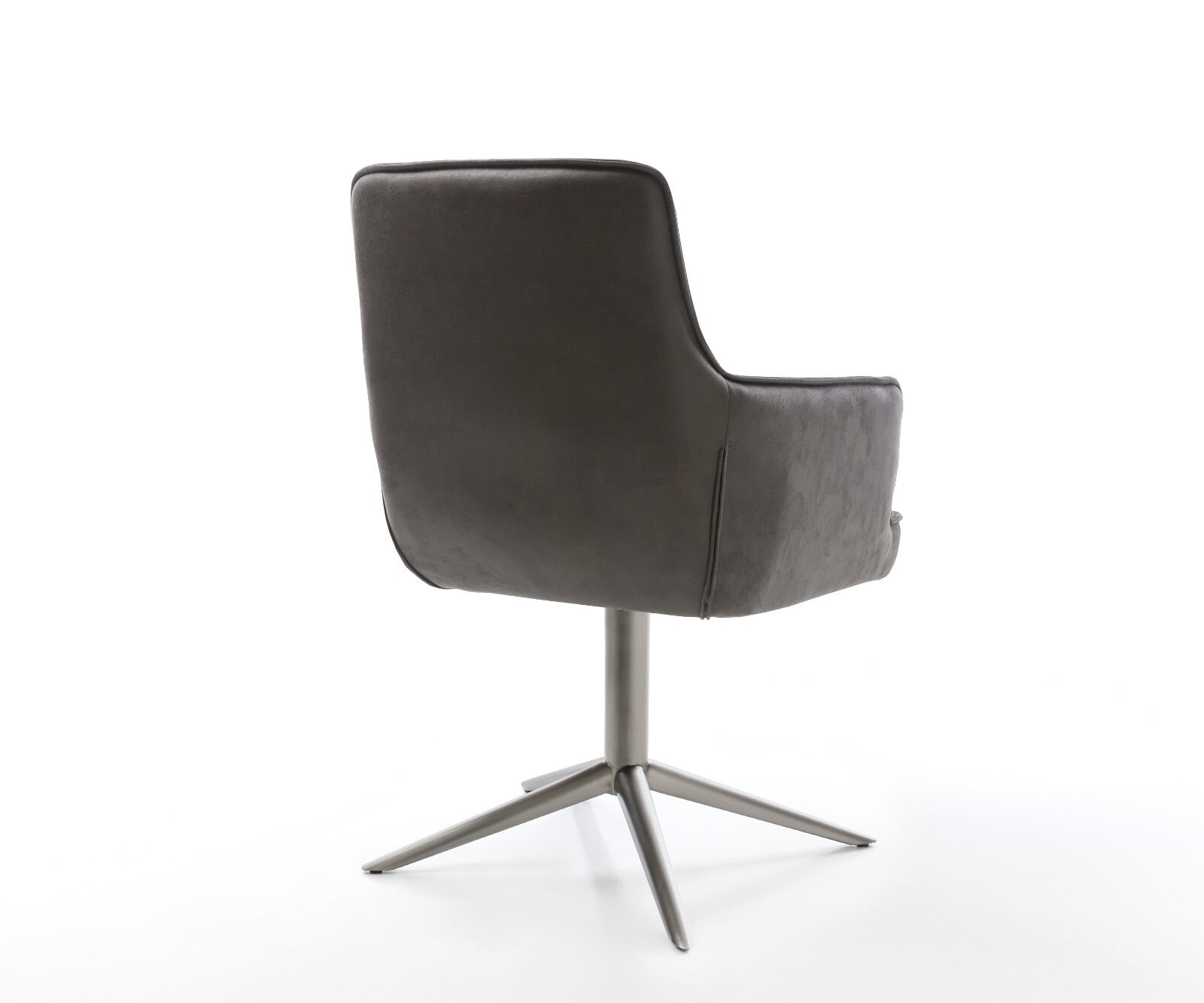 Draaistoel Heira-Flex met armleuning microvelours antraciet vintage kruispoot grafiet 360° draaibaar rocker-functie pocketveer kern 5