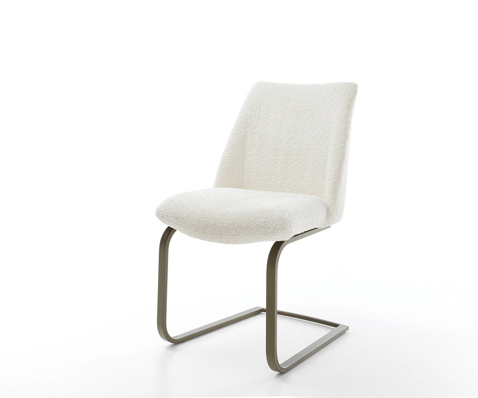 Sledemodel Elso-Flex bouclé wit sledemodel vlak afwerking met titanium pocketveer kern