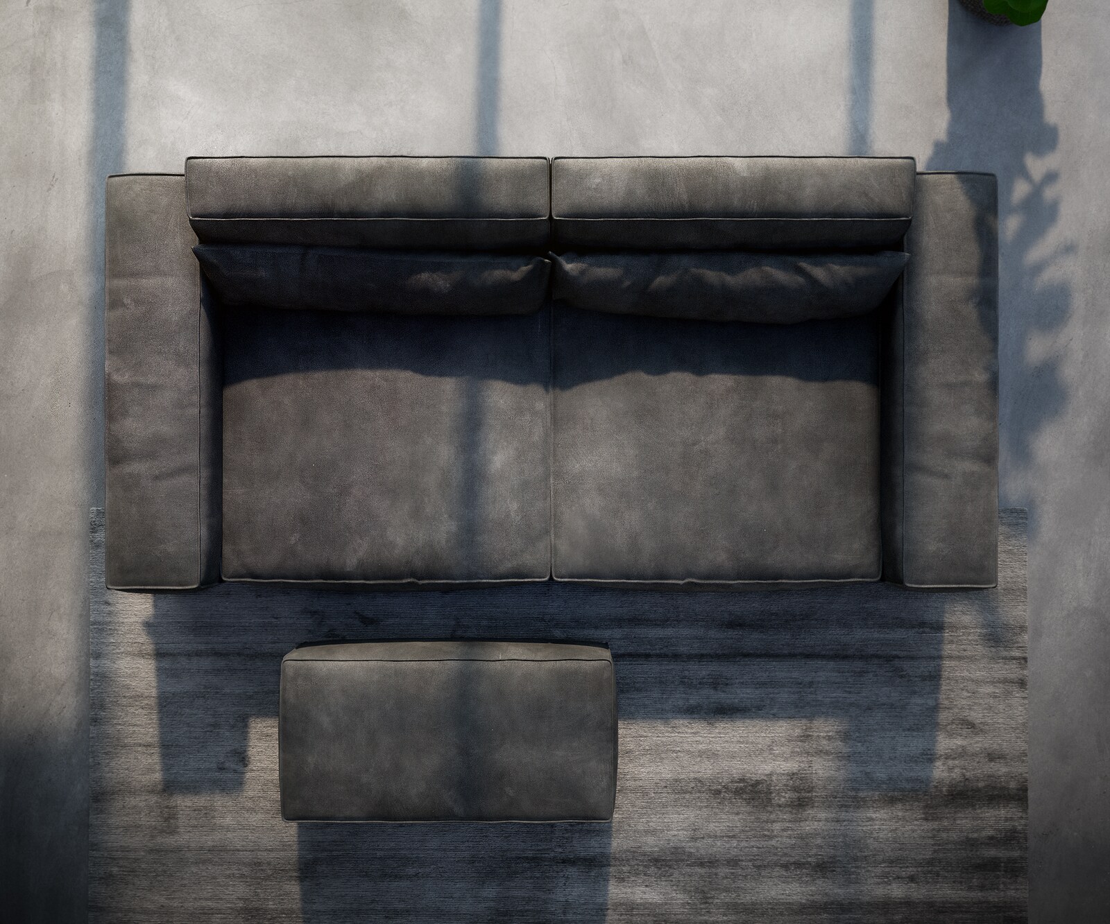 Grote bank Sirpio XL 270x130 cm kunstleer vintage antraciet met kruk 3 Grote bank Sirpio XL 270x130 cm kunstleer vintage antraciet met kruk 3