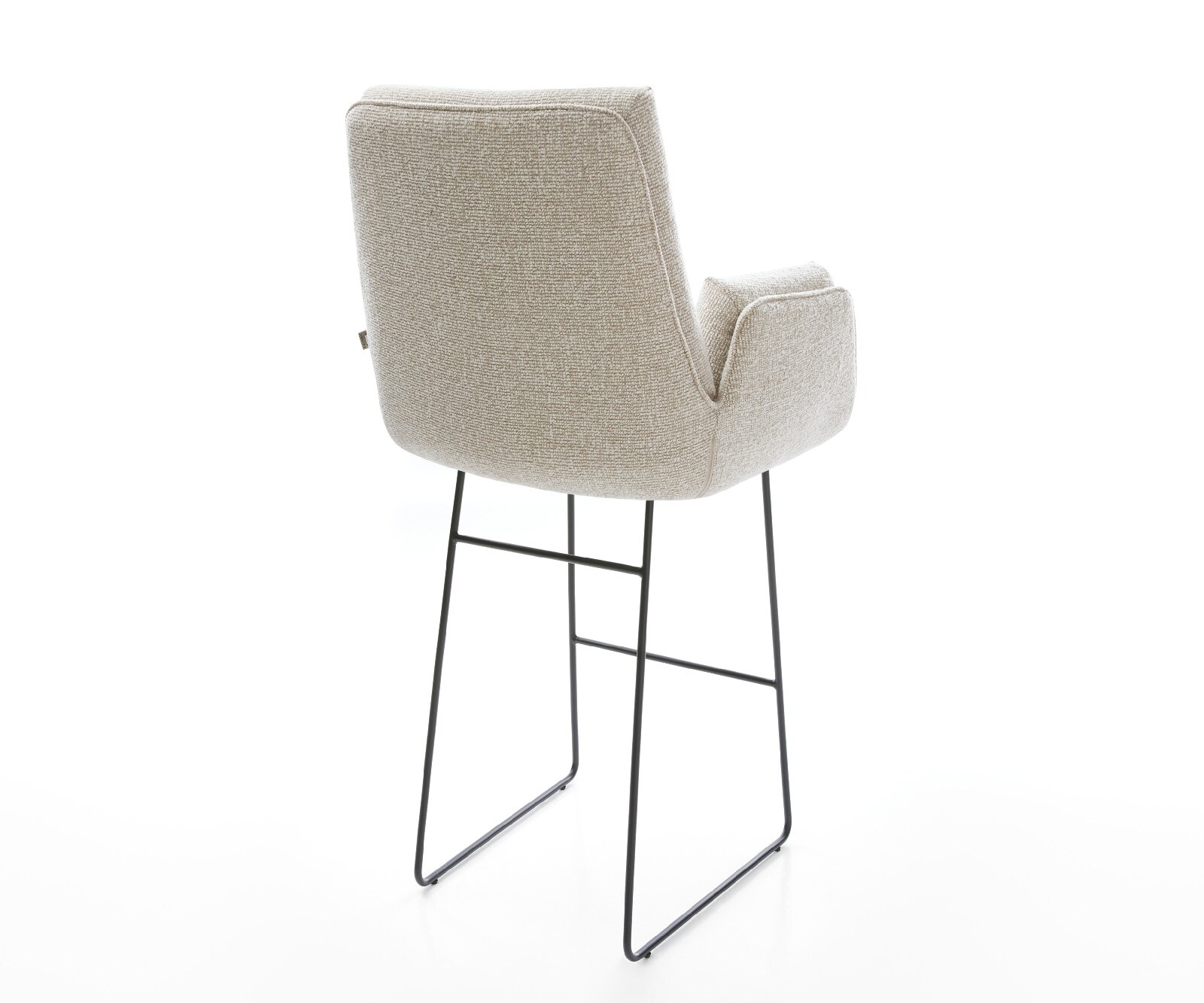 Barstoel Clea-Flex Zachte Geweven stof Beige Sledeonderstel metaal zwart Zwart 5