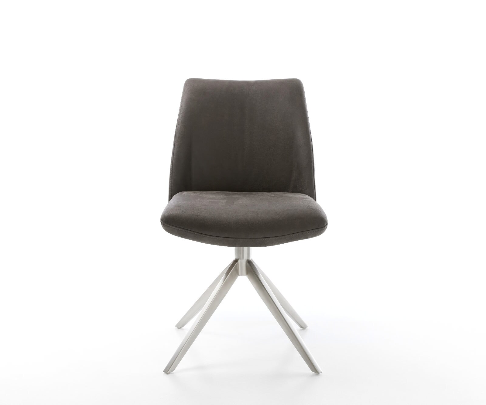 Draaistoel Elso-Flex microvelours antraciet vintage kruisframe breed roestvrij staal 360° draaibaar rocker-functie pocketveer kern 1