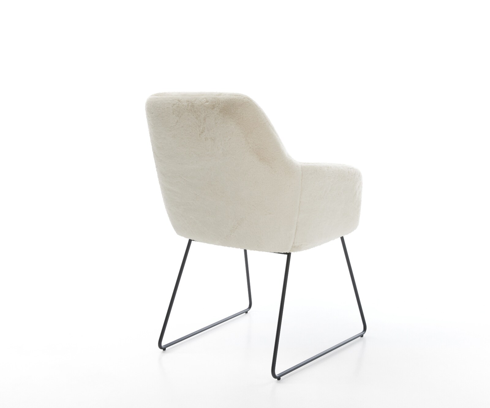 Eetkamerstoel Pejo-Flex pluchen crème-wit slipframe zwart pocketveer kern 4