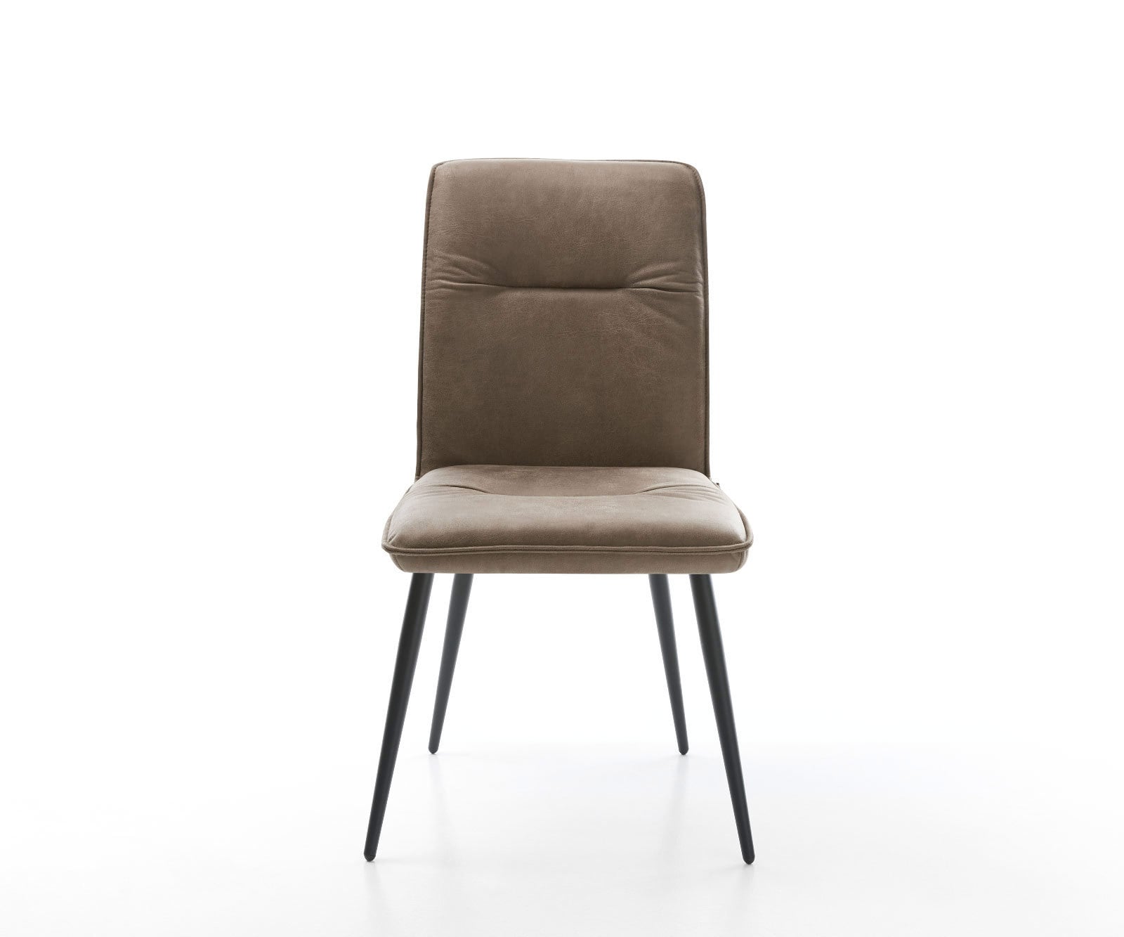 Eetkamerstoel Vinjo-Flex microvelours taupe vintage 4-poot conisch zwart 1 Eetkamerstoel Vinjo-Flex microvelours taupe vintage 4-poot conisch zwart 1