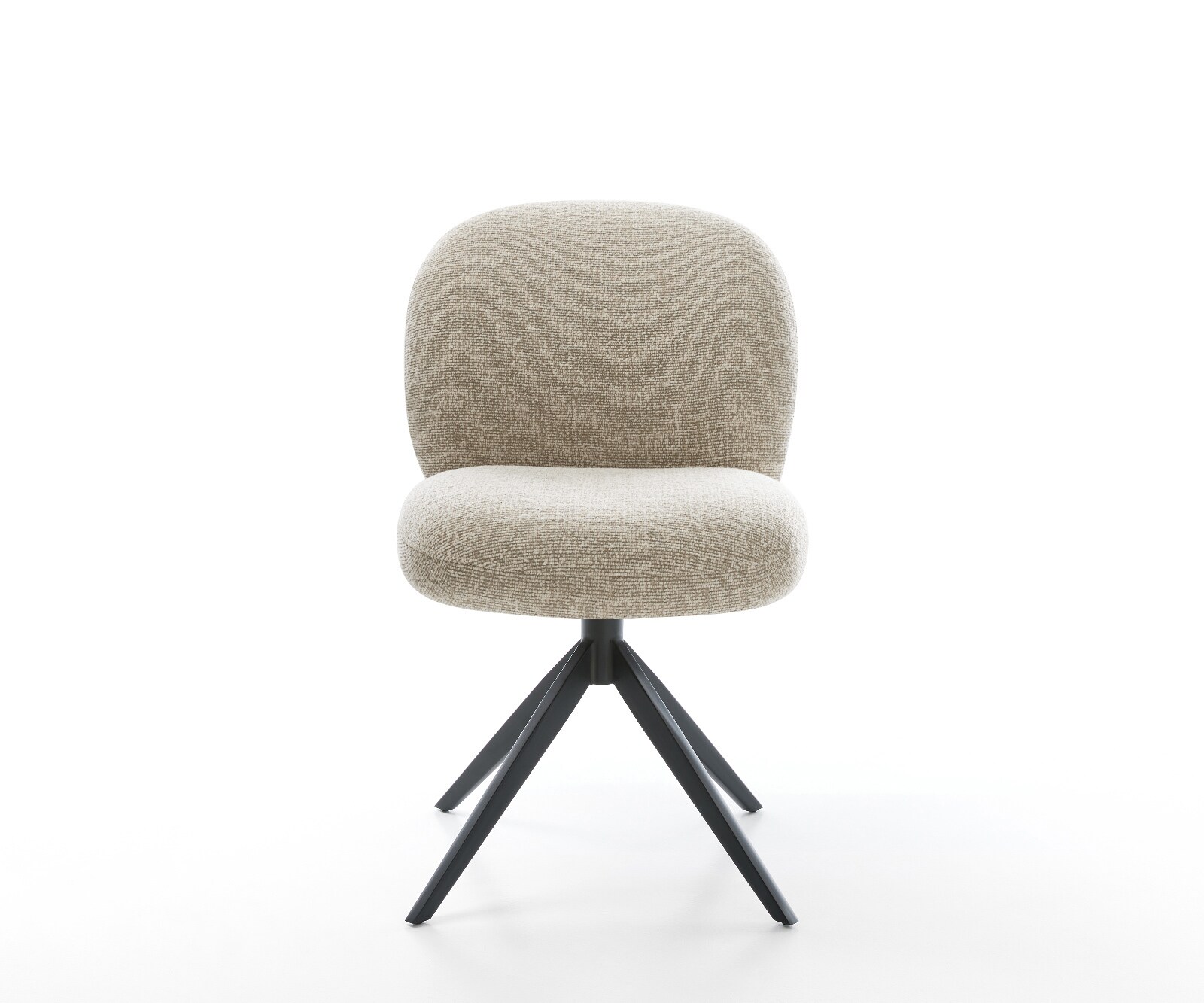 Draaistoel Nube-Flex geweven stof beige kruisframe breed zwart 360° draaibaar rocker-functie pocketveer kern 2