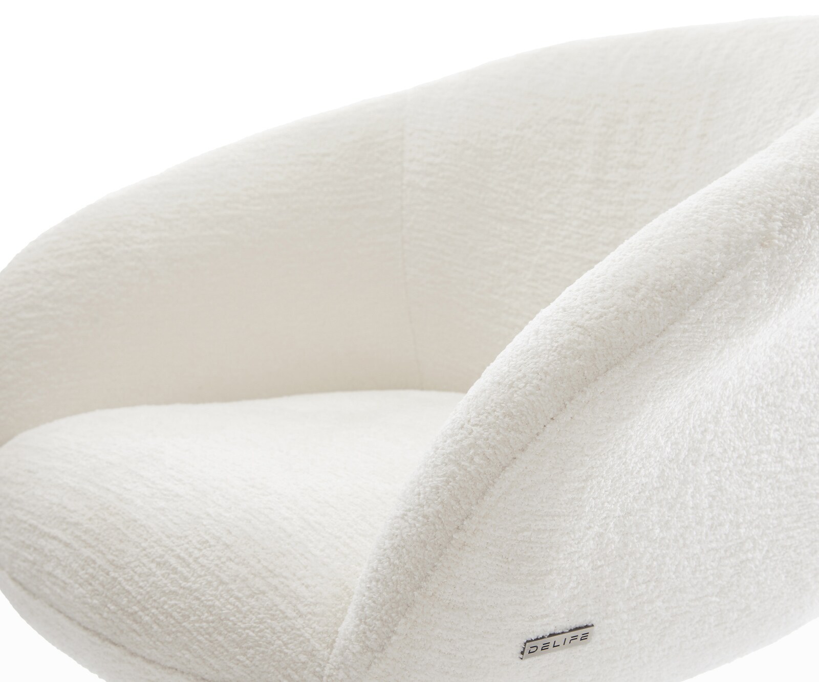 Sledemodel Vinka-Flex met armleuning bouclé zacht beige sledemodel vlak grafiet pocketveer kern 4