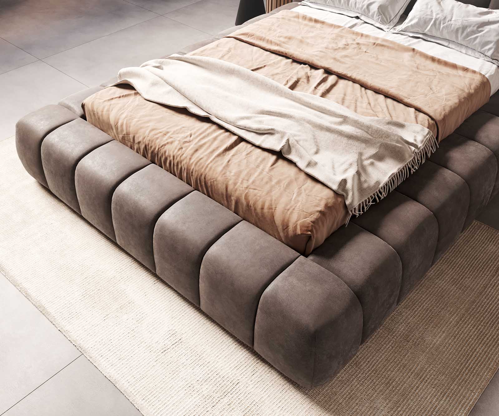 Bedombouw Cutio 140x200 cm microvezel taupe vintage 6 Bedombouw Cutio 140x200 cm microvezel taupe vintage 6