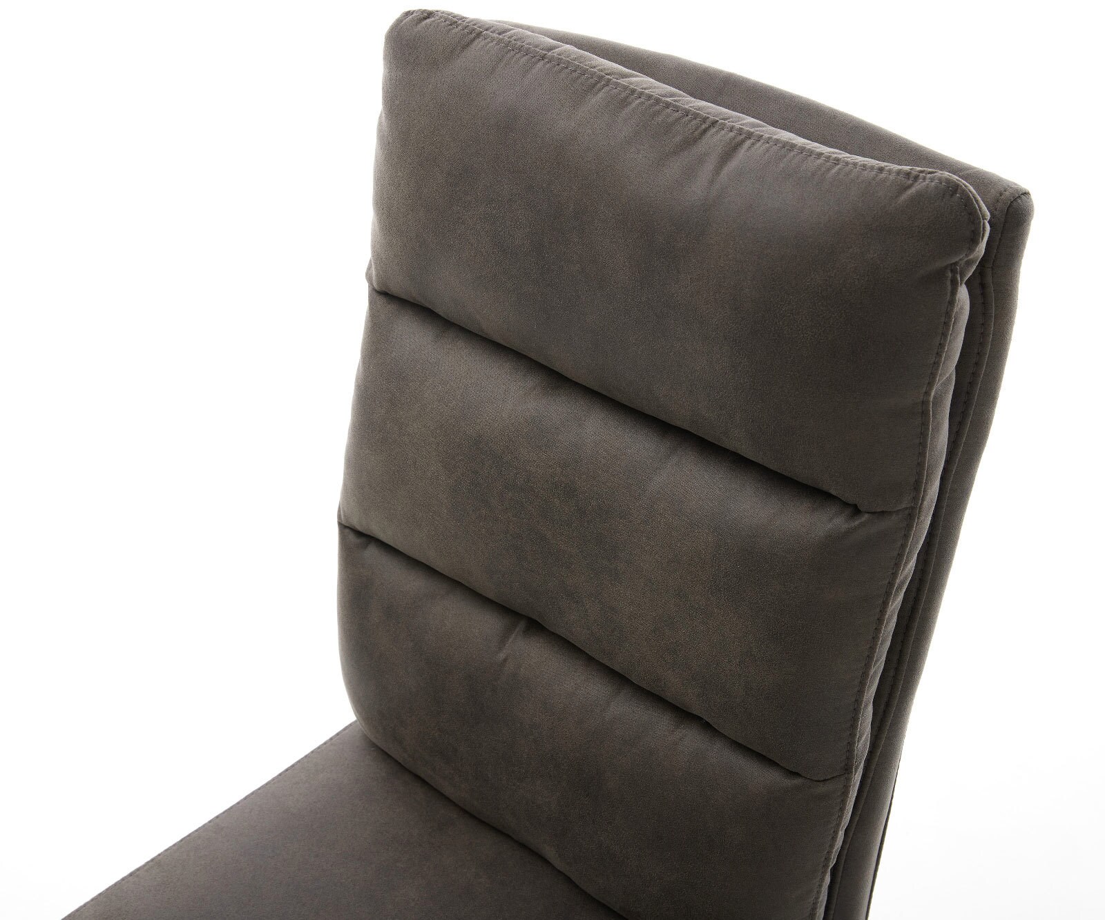 Eetkamerstoel Pela-Flex microvelours antraciet vintage kruisframe hoekig roestvrij staal pocketveer kern 3 Eetkamerstoel Pela-Flex microvelours antraciet vintage kruisframe hoekig roestvrij staal pocketveer kern 3