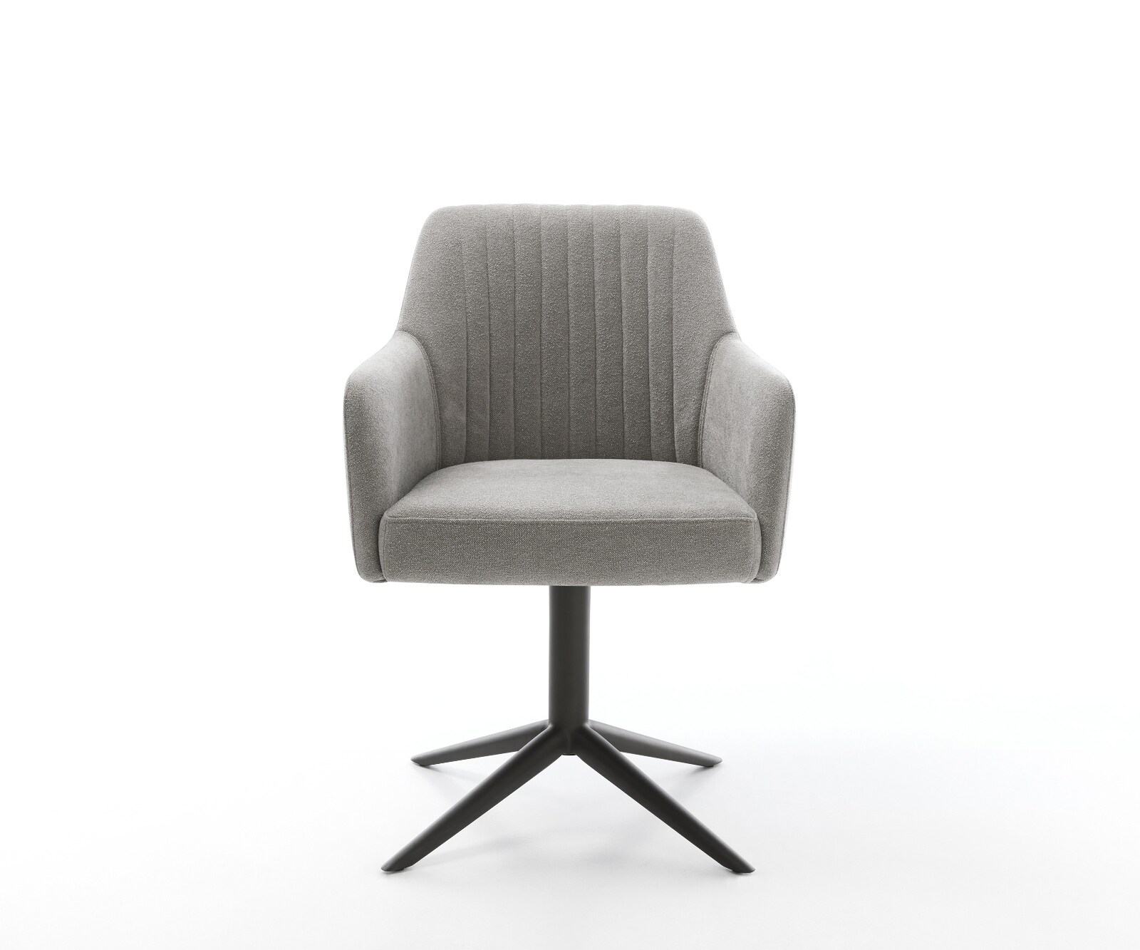 Draaistoel Greg-Flex zachte stof met structuur grijs kruispoot zwart 360° draaibaar rocker-functie pocketveer kern 2