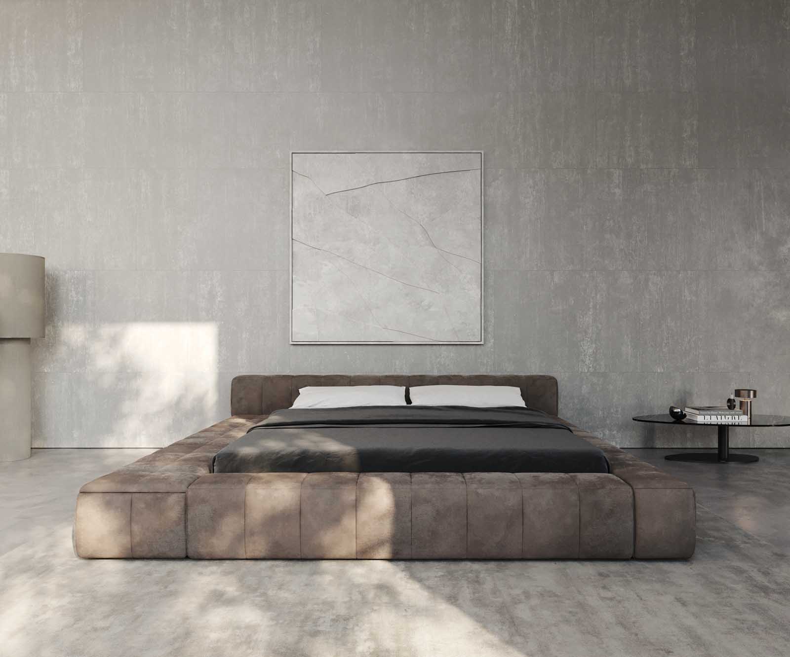 Gestoffeerd-bed Espazio 180x200 cm microvezel taupe vintage met opbergruimte 3