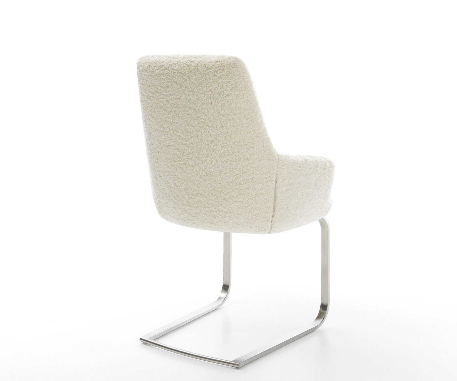 Sledemodel Zelia-Flex met armleuning teddy beige sledemodel vlak roestvrij staal pocketveer kern 5