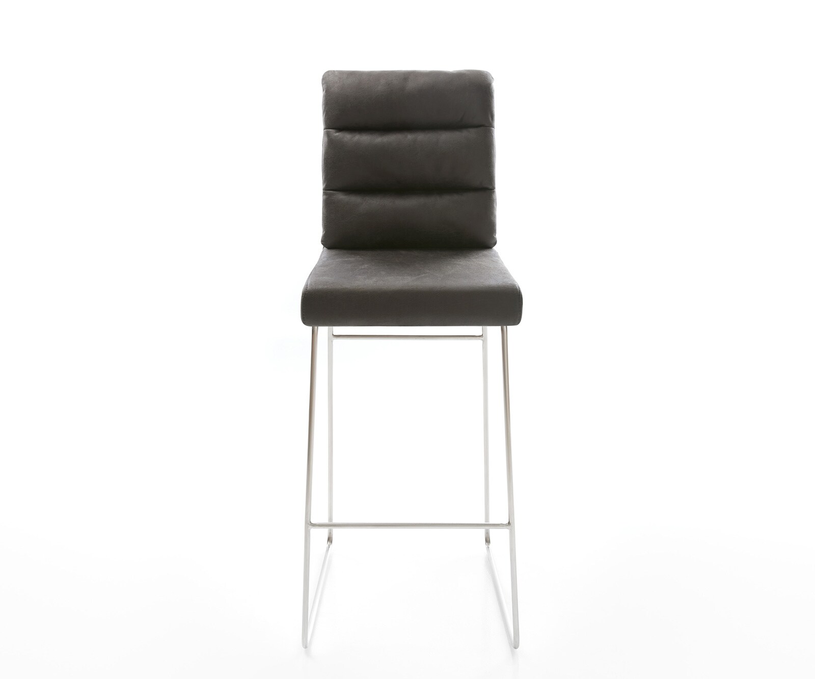 Barstoel Pela-Flex vintage antraciet slipframe roestvrijstaal 1