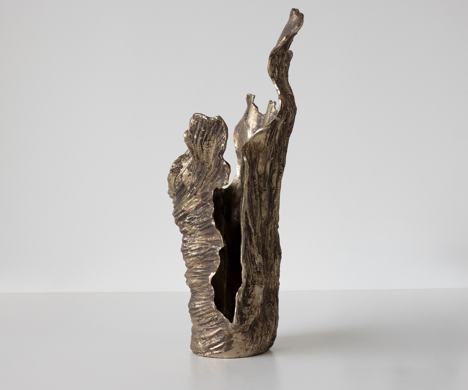 Vaas Corallo B43 x D24 x H61 cm Aluminium Oro Antico Handgemaakt 4