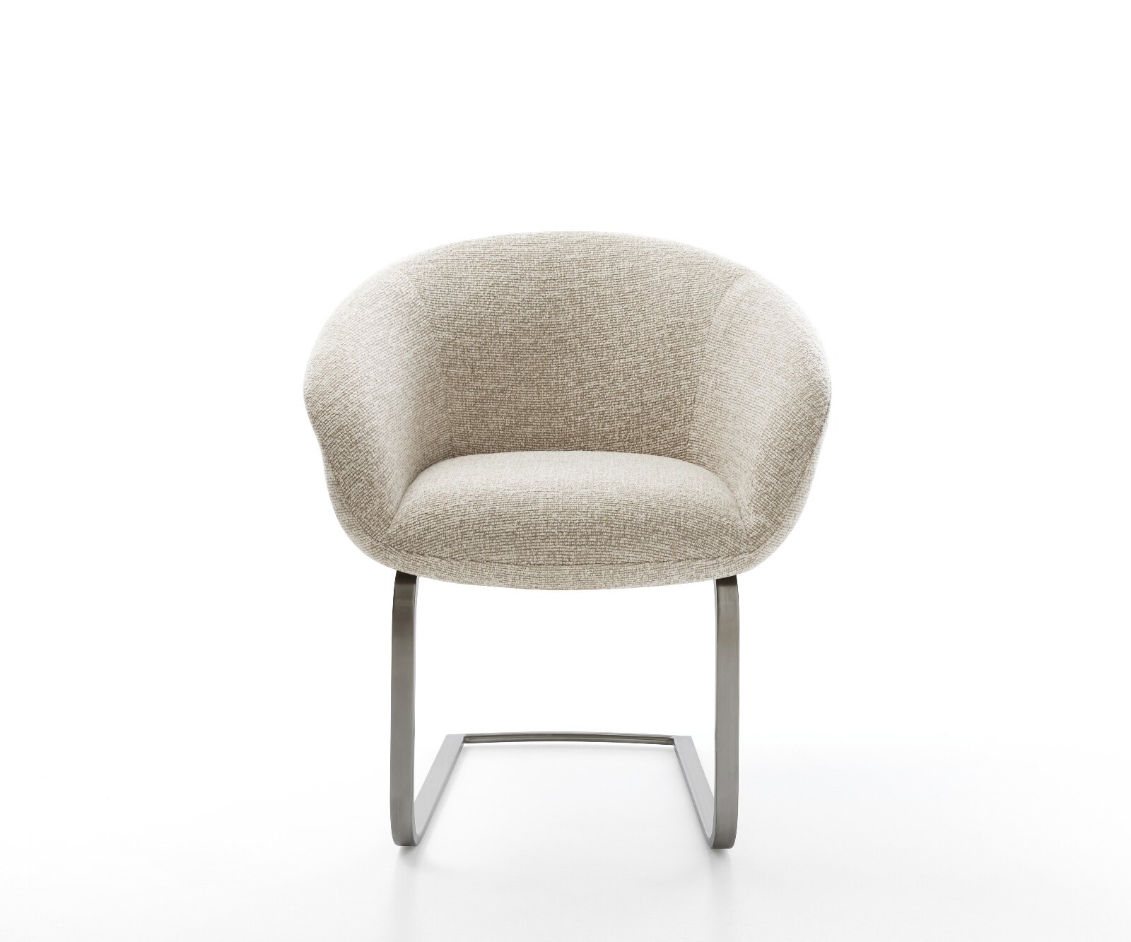 Sledemodel Vinka-Flex met armleuning geweven stof beige sledemodel vlak grafiet pocketveer kern 2