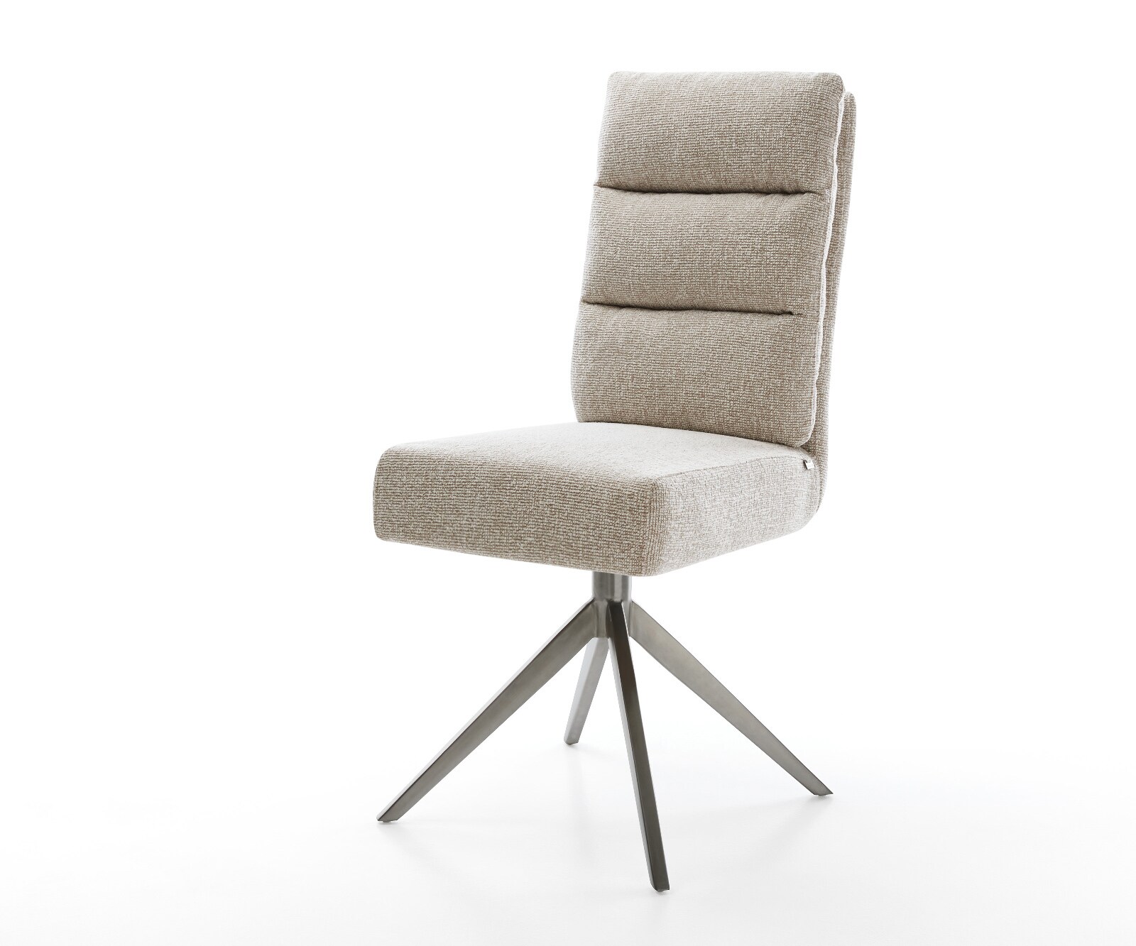 Draaistoel Pela-Flex geweven stof beige kruisframe breed grafiet 360° draaibaar rocker-functie pocketveer kern 1