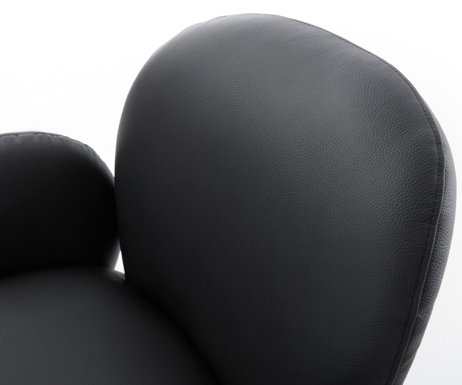 Draaistoel Nube-Flex met armleuning echt leer zwart kruisframe breed zwart 360° draaibaar rocker-functie pocketveer kern 3