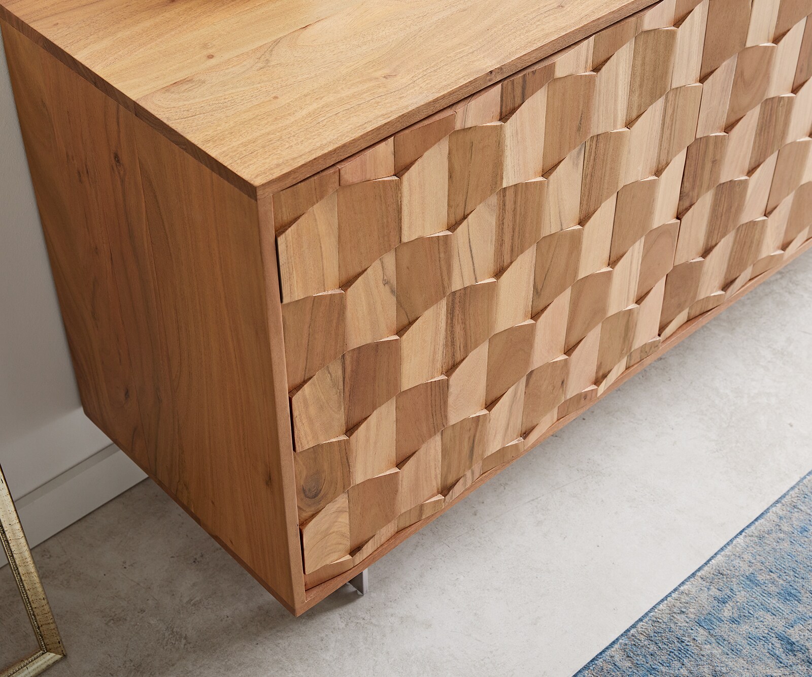 Dressoir Fevo 175 cm acacia natuur 2 deuren 3 laden L-poot 5