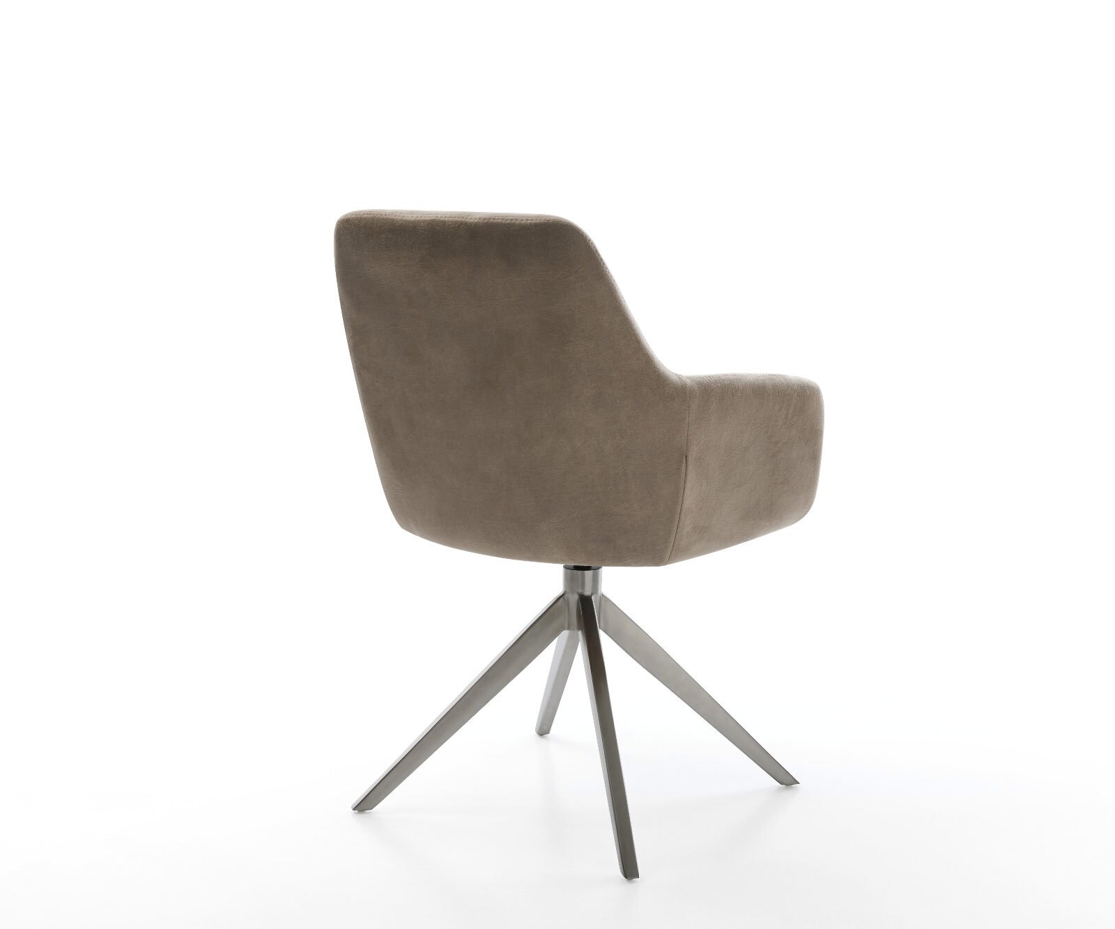 Draaistoel Pejo-Flex microvelours taupe vintage kruisframe breed grafiet 360° draaibaar rocker-functie pocketveer kern 5