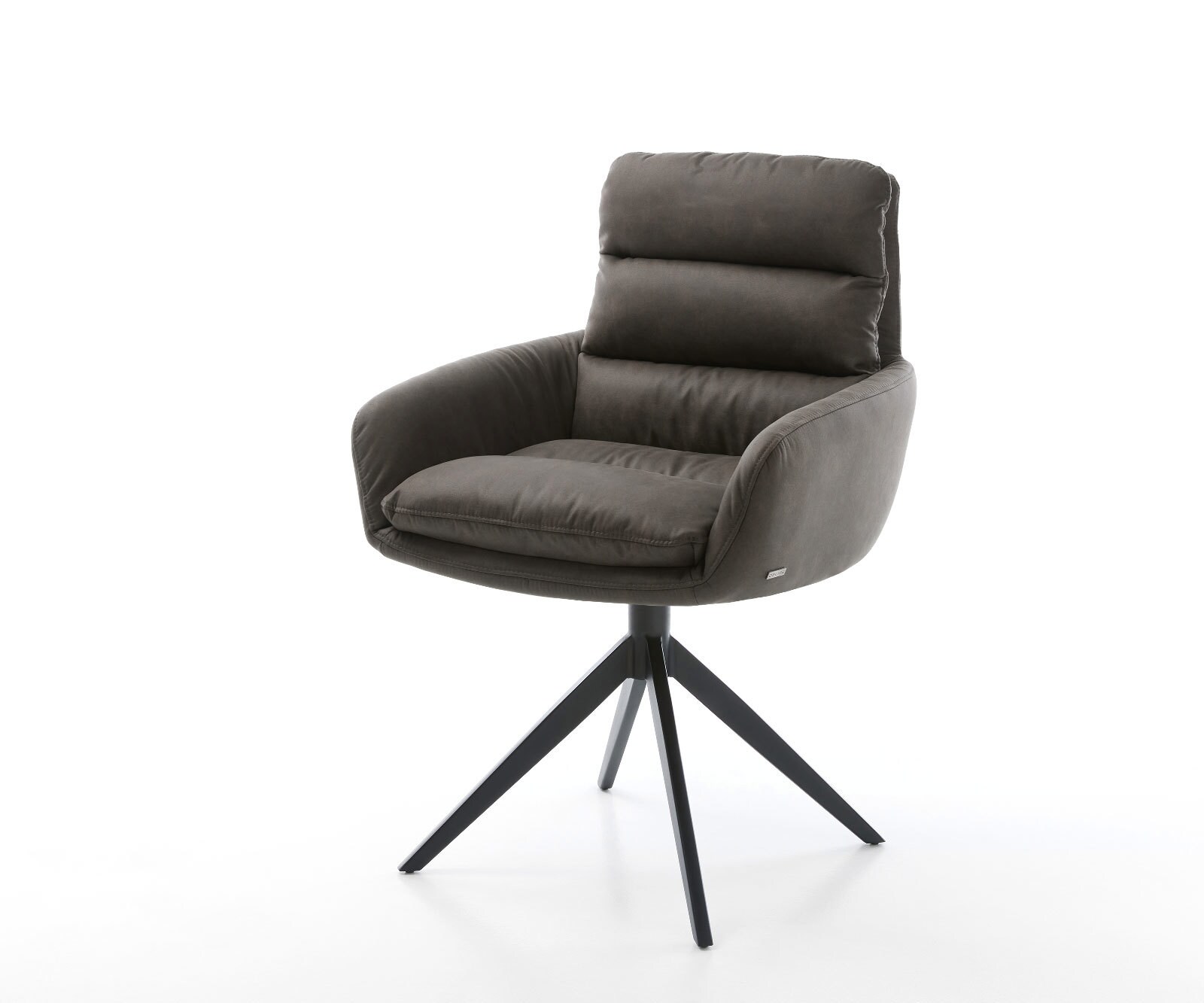 Draaistoel Abelia-Flex met armleuning microvelours antraciet vintage kruisframe breed zwart 360° draaibaar rocker-functie Draaistoel Abelia-Flex met armleuning microvelours antraciet vintage kruisframe breed zwart 360° draaibaar rocker-functie