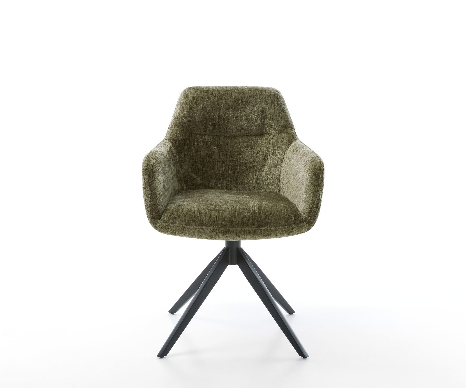 Draaistoel Pejo-Flex chenille olijfgroen kruisframe breed zwart 360° draaibaar rocker-functie pocketveer kern 1