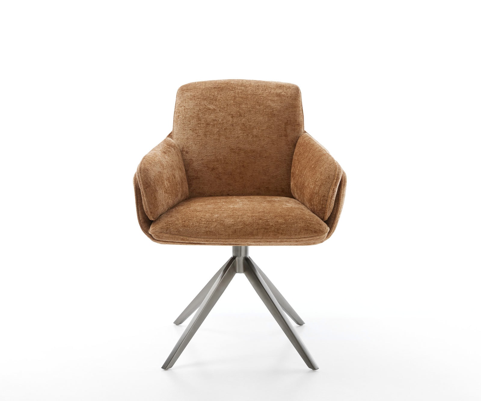 Draaistoel Luan-Flex met armleuning chenille roest kruisframe breed grafiet 360° draaibaar rocker-functie 2