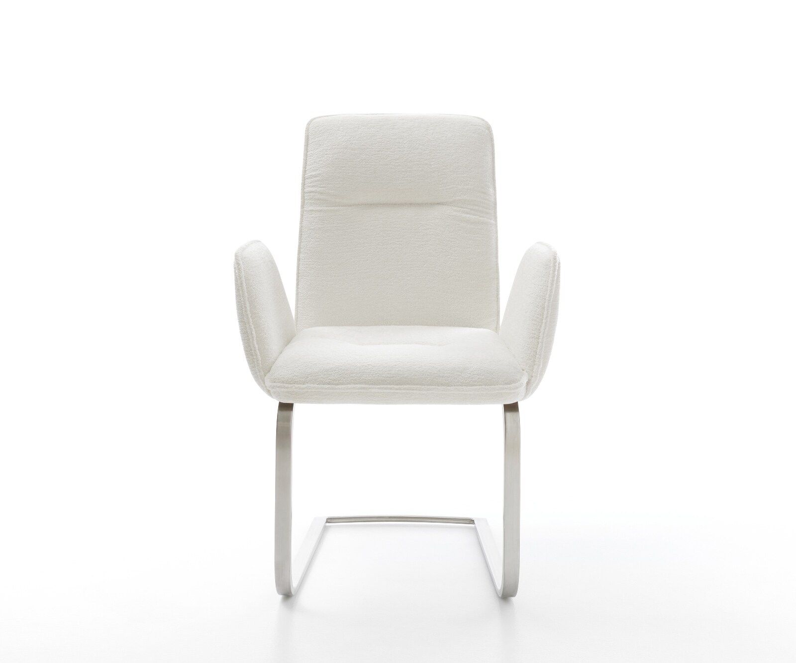 Sledemodel Vinja-Flex bouclé zacht beige sledemodel vlak roestvrij staal 2