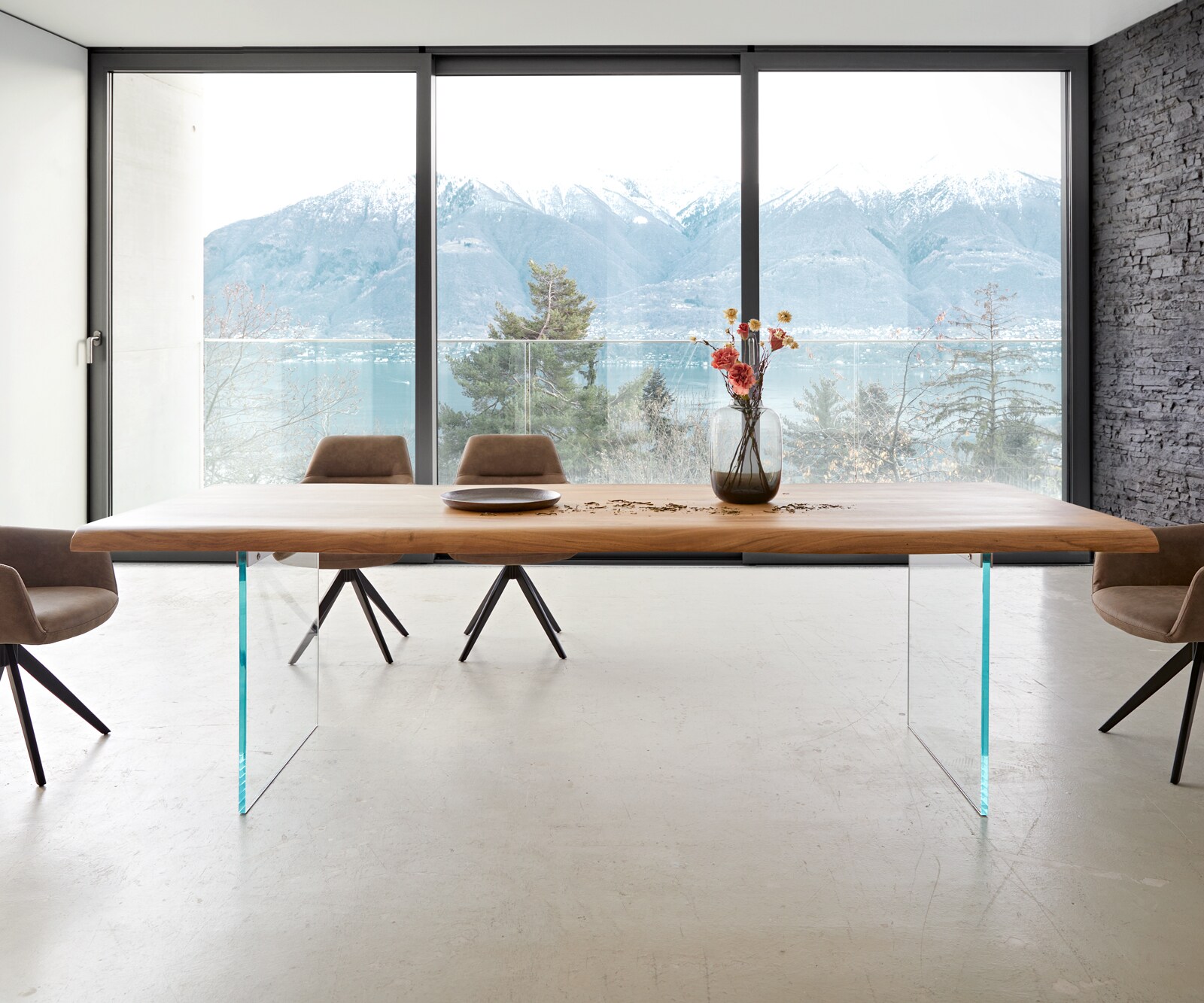 Eettafel Edge 260x100 XL acacia natuur glas Live-Edge 1