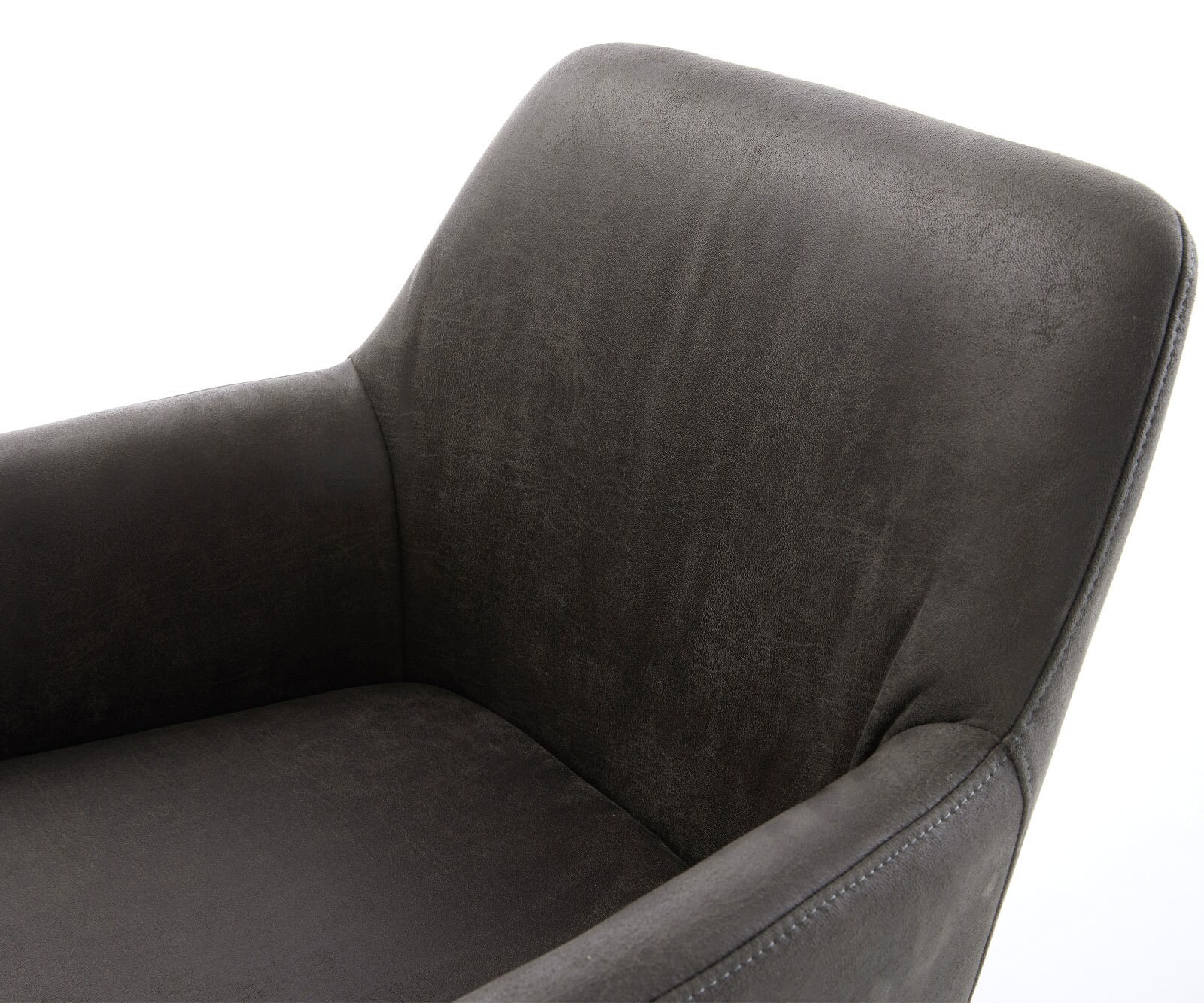 Draaistoel Xana-Flex met armleuning microvelours antraciet vintage kruispoot zwart 360° draaibaar pocketveer kern 2