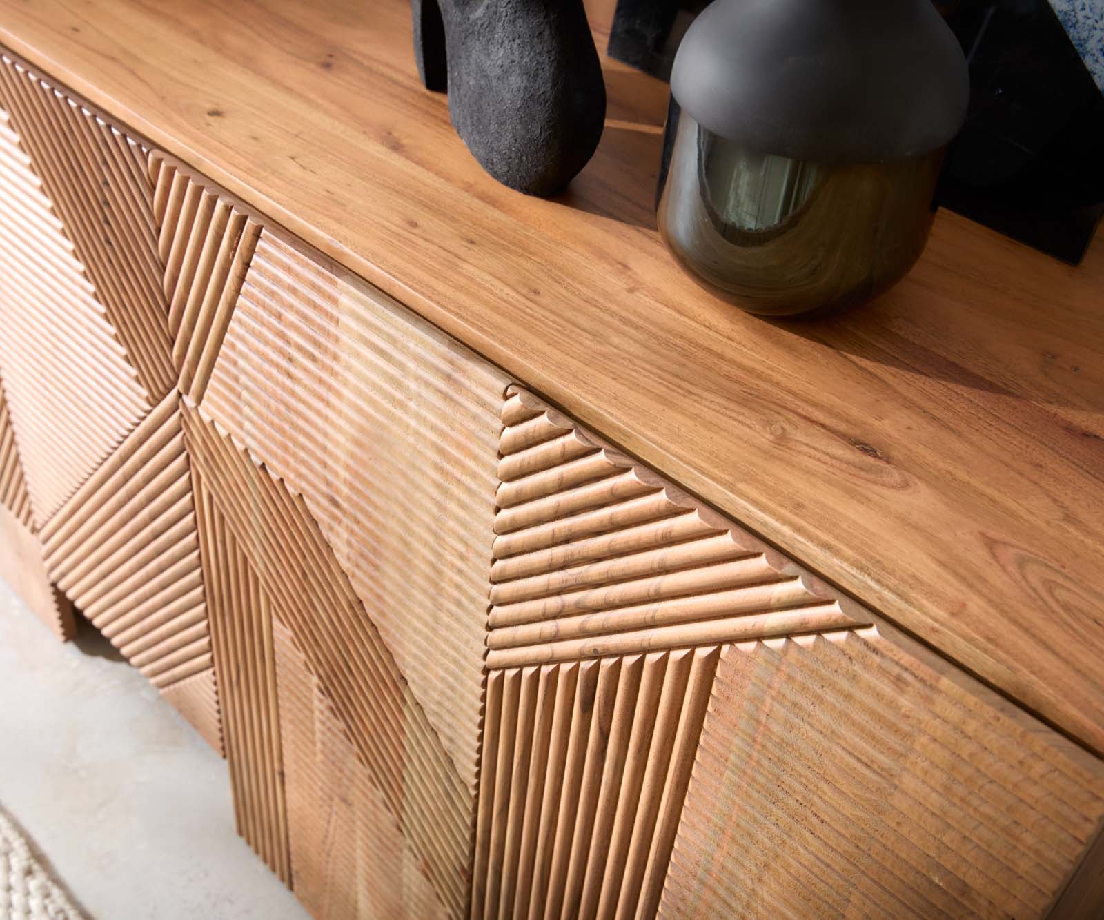 Dressoir Naxxar 180 cm Acacia Natuur 5 deuren 4