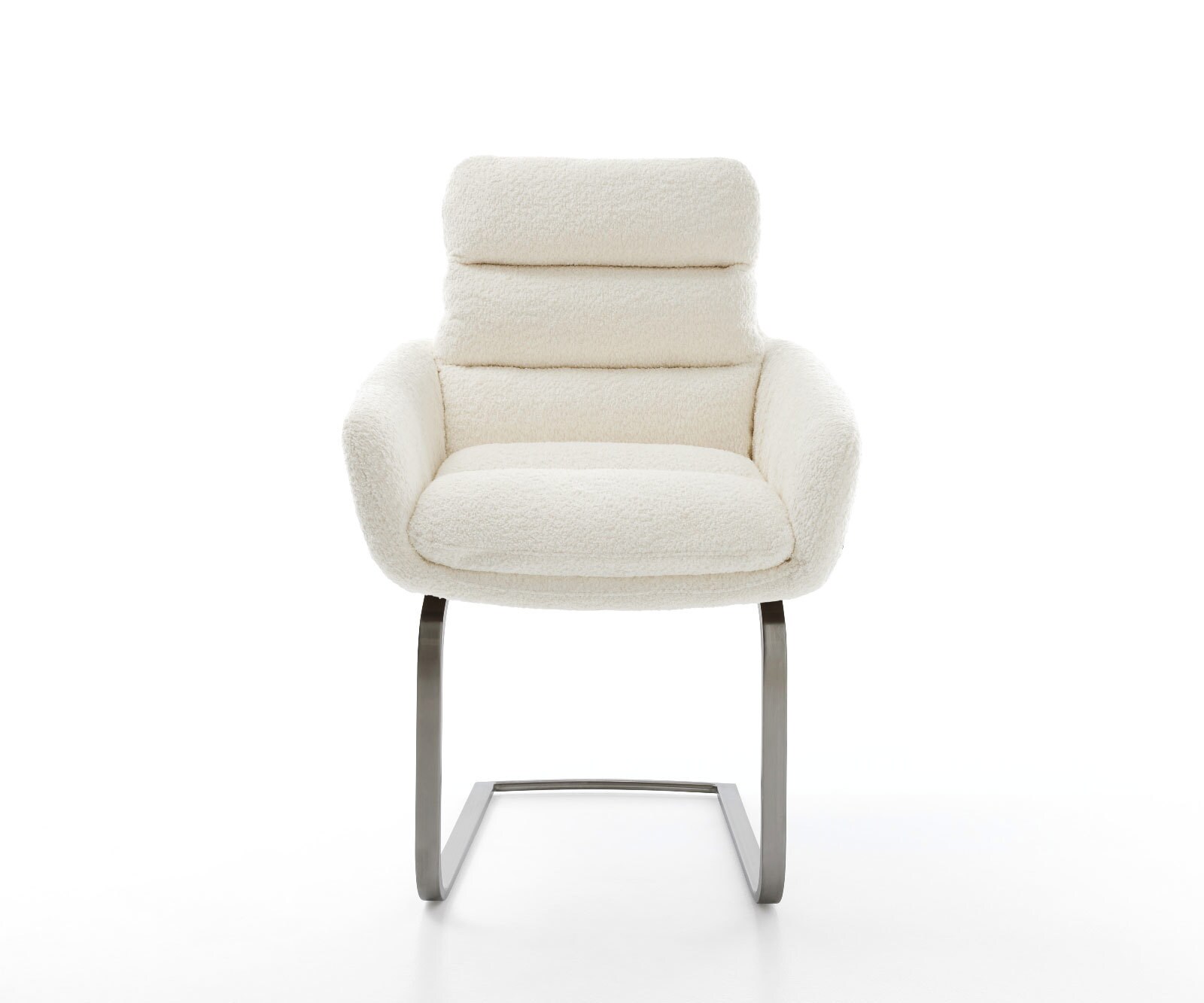 Sledemodel Abelia-Flex met armleuning bouclé wit sledemodel vlak grafiet 2