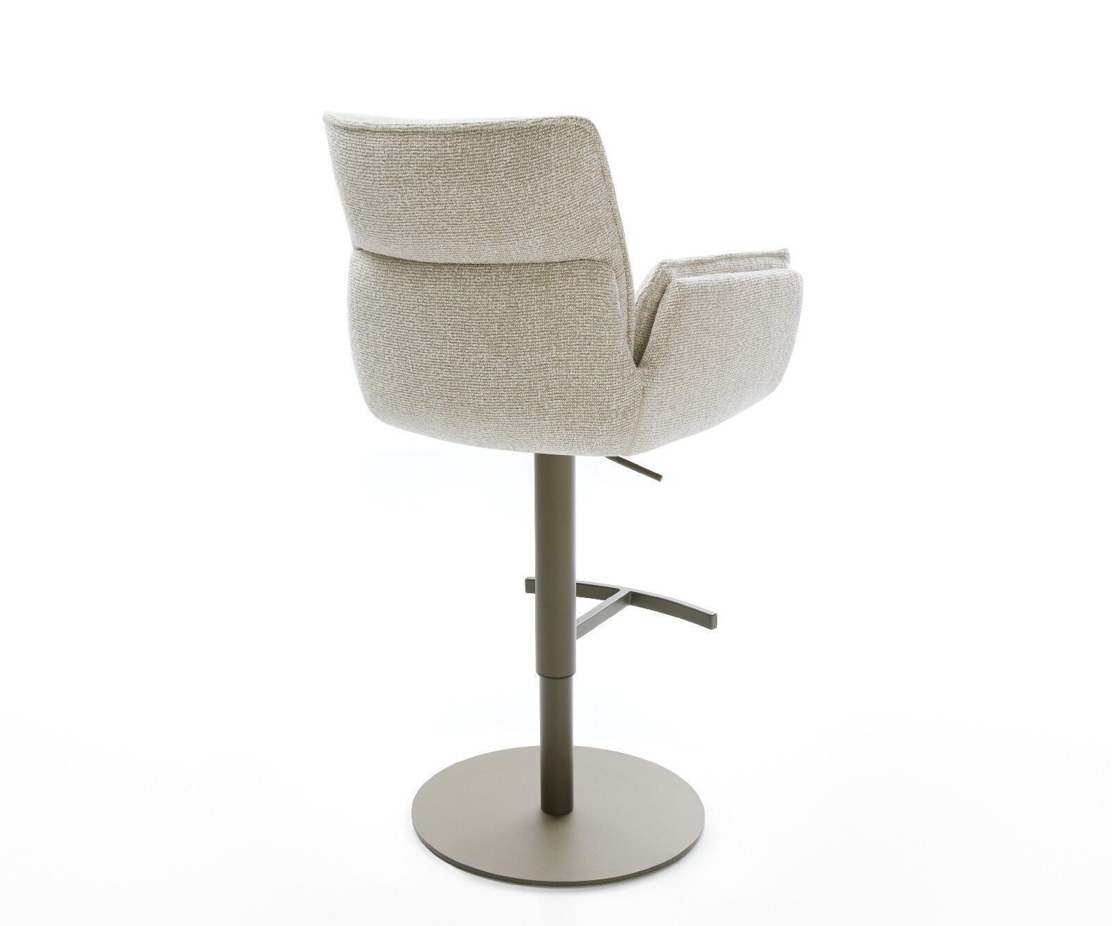 Barstoel Nela-Flex Zachte Geweven stof Beige Draaivoet in hoogte verstelbaar Titaankleurig Titaankleurig 5