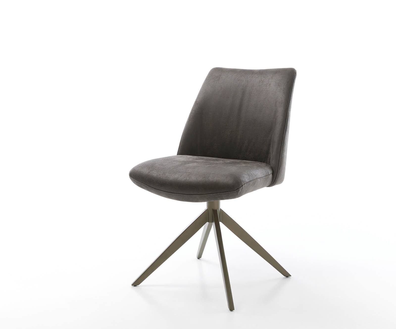 Draaistoel Elso-Flex microvelours antraciet vintage kruisframe breed afwerking met titanium 360° draaibaar pocketveer kern