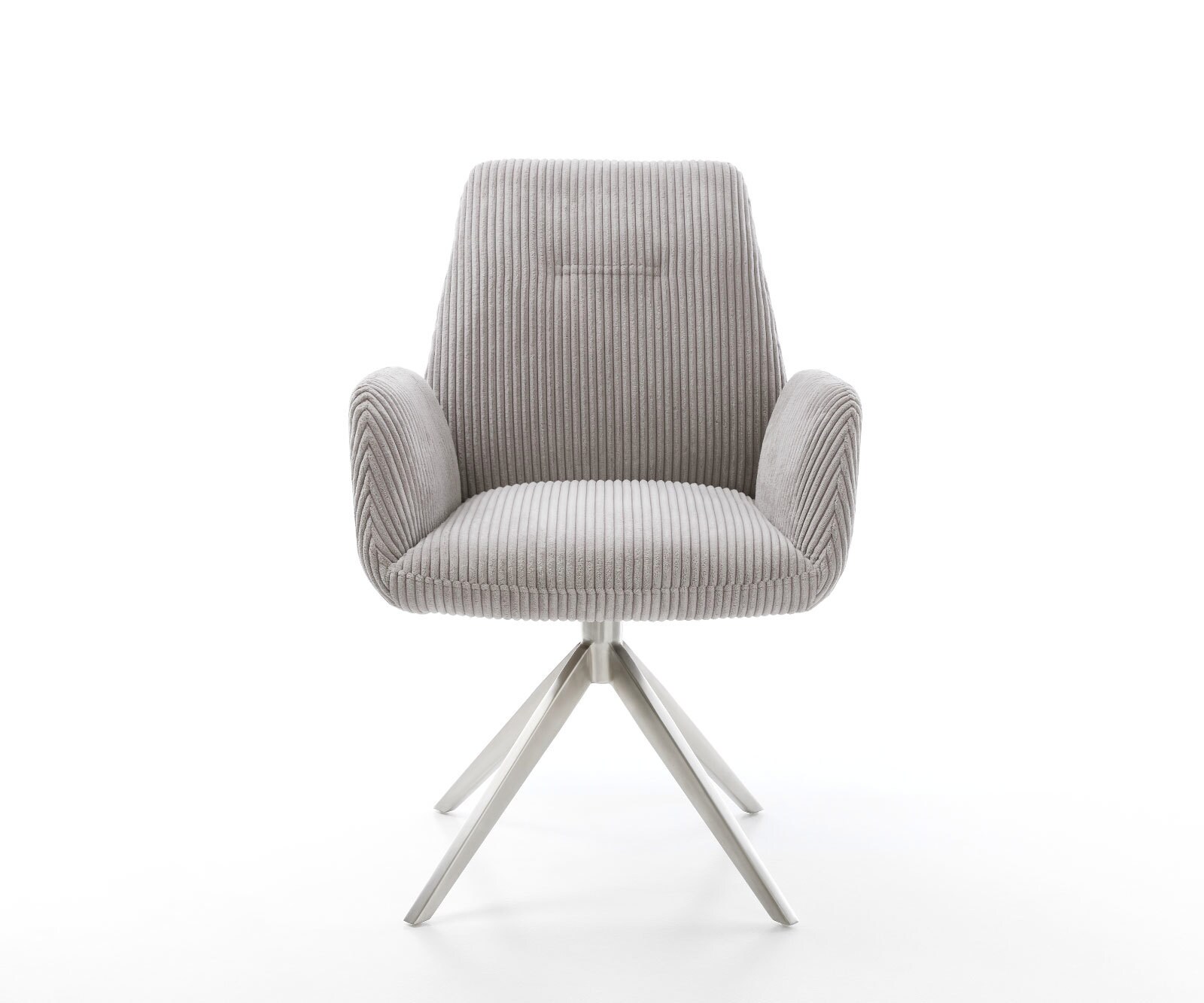 Draaistoel Zoa-Flex koord zilver grijs kruisframe breed roestvrij staal 360° draaibaar rocker-functie pocketveer kern 2