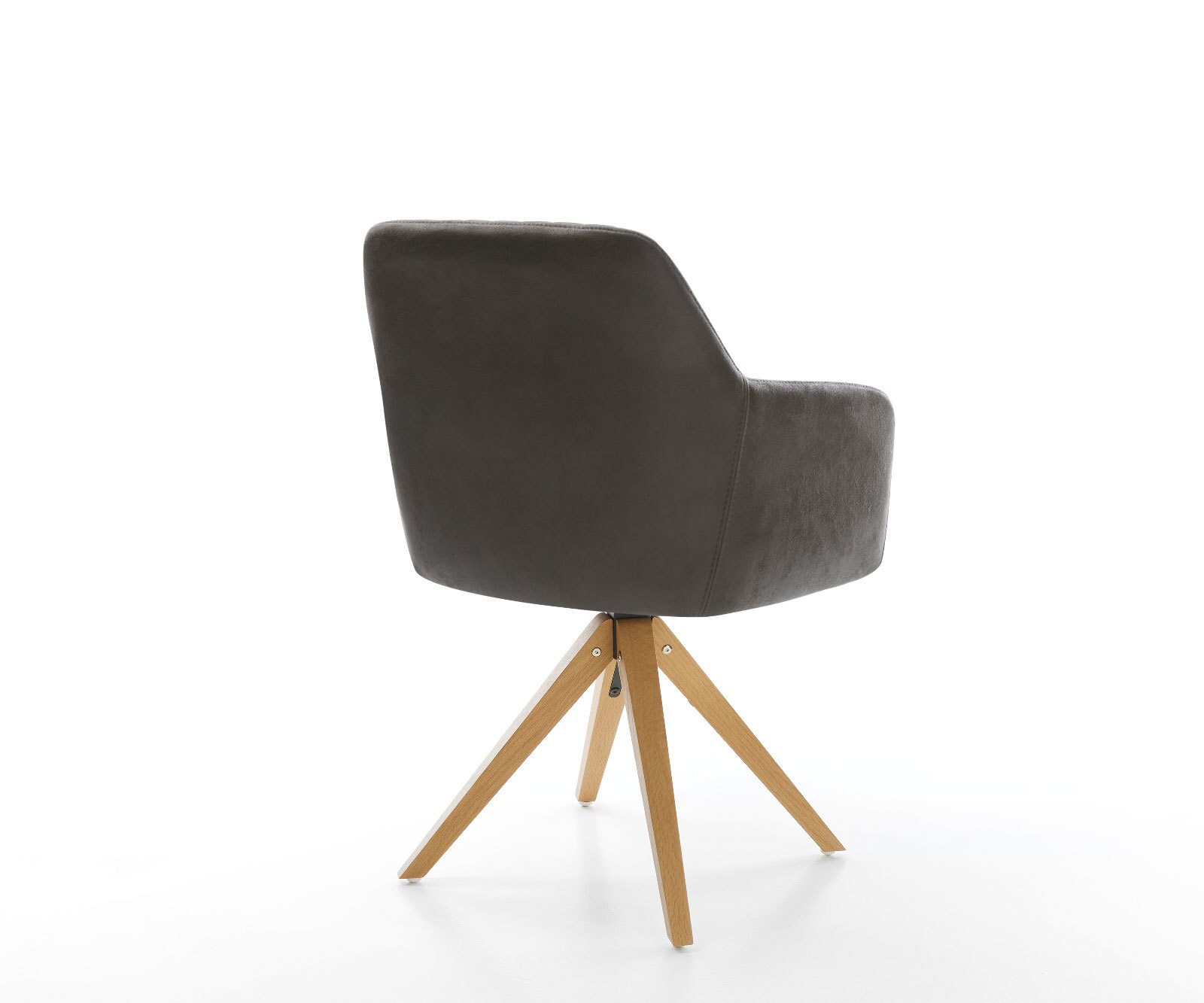 Eetkamerstoel Greg-Flex microvelours antraciet vintage houten frame hoekig natuur pocketveer kern 4