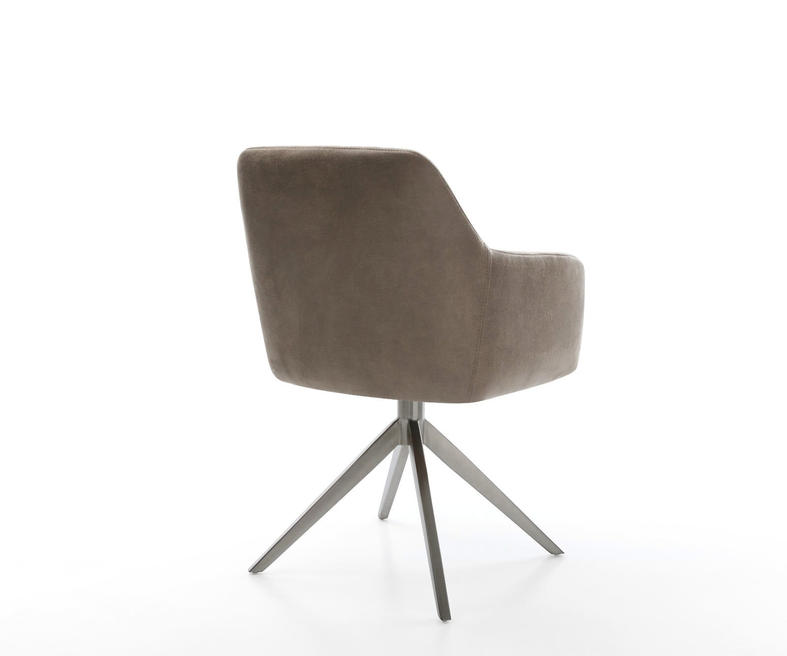 Draaistoel Greg-Flex microvelours taupe vintage kruisframe breed grafiet 360° draaibaar rocker-functie pocketveer kern 4
