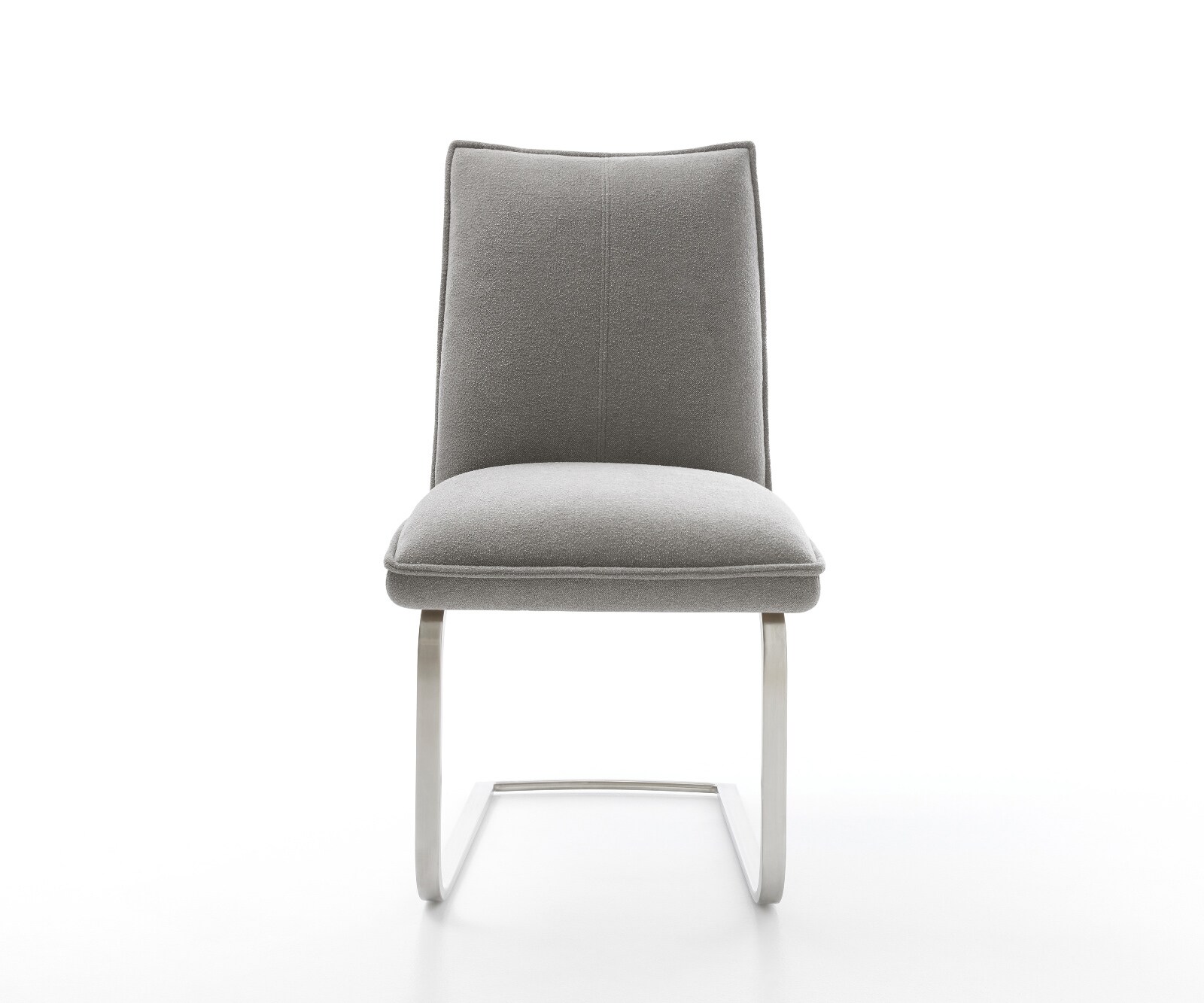 Sledemodel Lelio-Flex zachte stof met structuur grijs sledemodel vlak roestvrij staal pocketveer kern 2