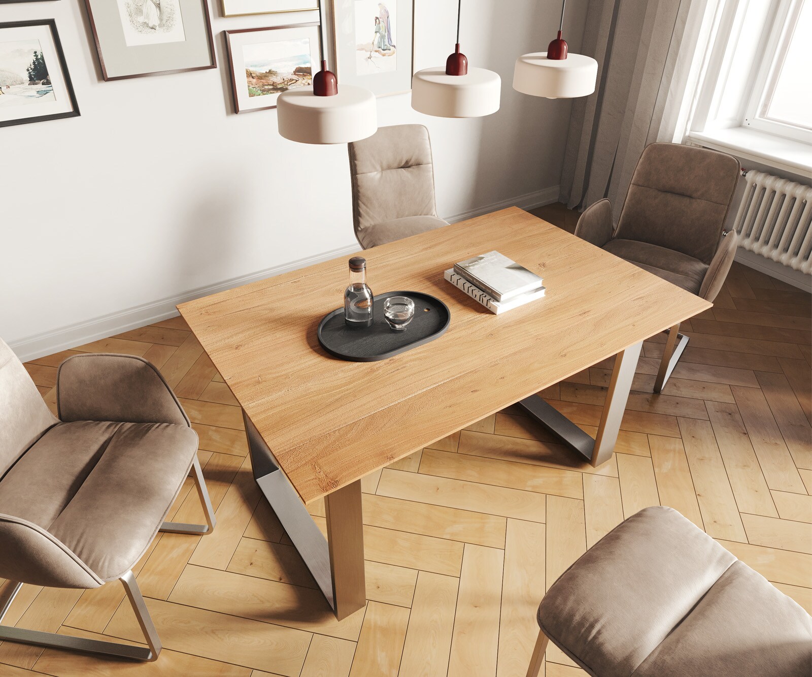 Eettafel Edge 140x90 acacia natuur roestvrijstaal smal Zwitserse rand 3 Eettafel Edge 140x90 acacia natuur roestvrijstaal smal Zwitserse rand 3