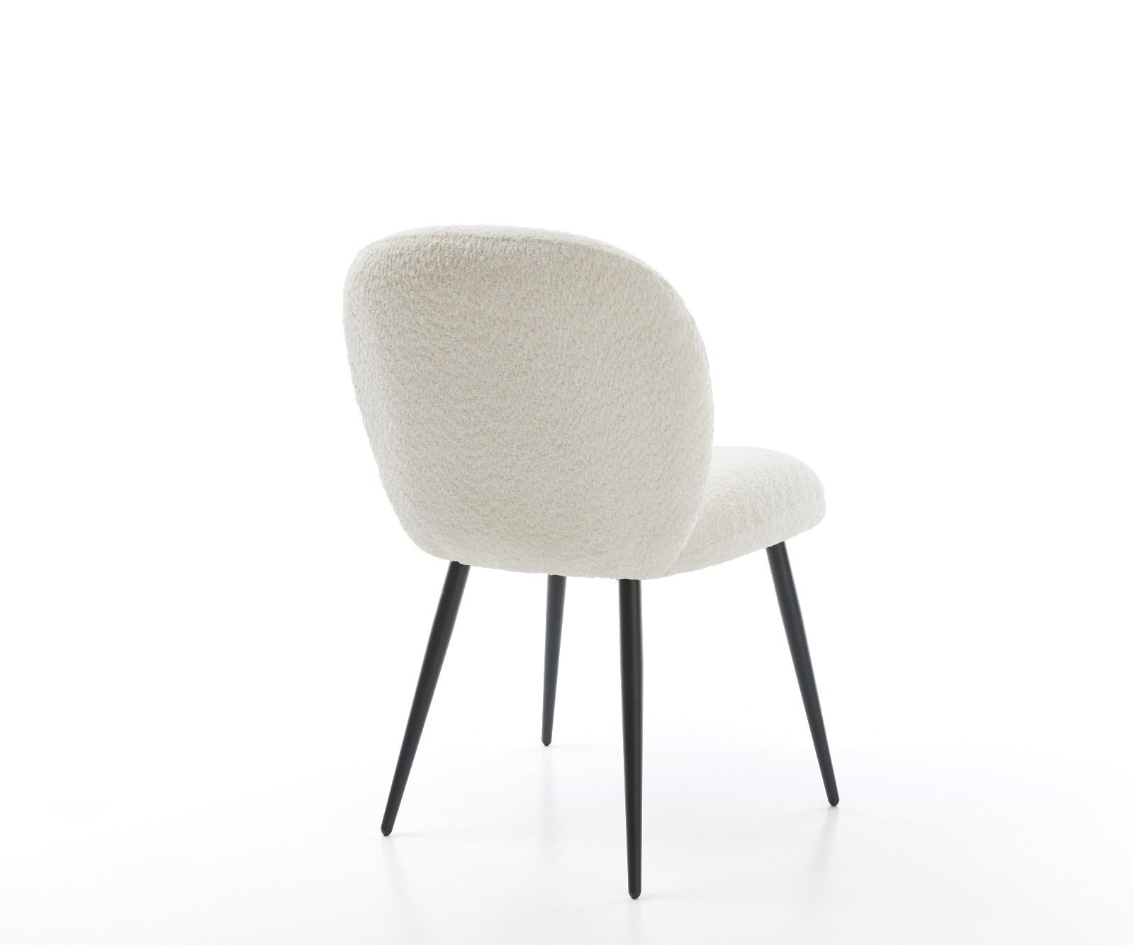 Eetkamerstoel Nube-Flex bouclé wit 4-poot conisch zwart pocketveer kern 4 Eetkamerstoel Nube-Flex bouclé wit 4-poot conisch zwart pocketveer kern 4