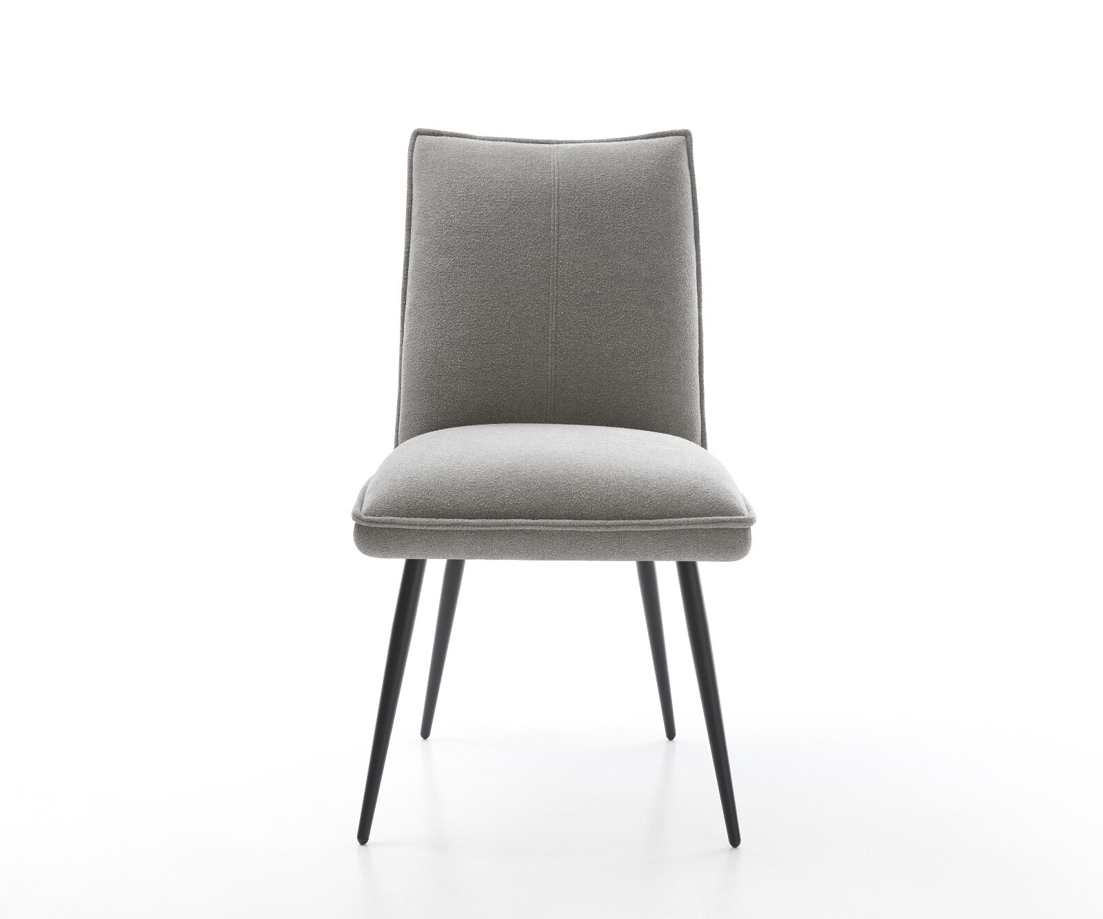 Eetkamerstoel Lelio-Flex zachte stof met structuur grijs 4-poot conisch zwart pocketveer kern 2