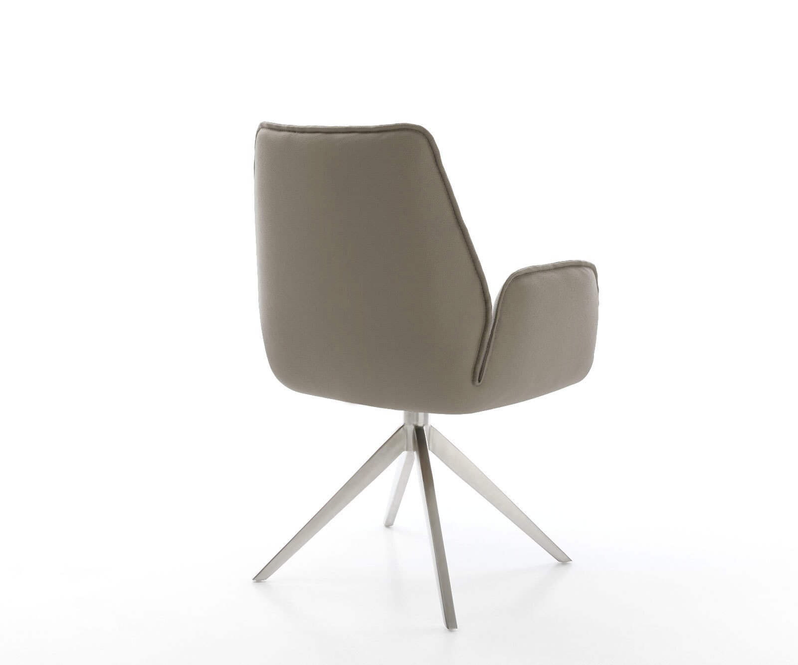 Draaistoel Zoa-Flex echt leer mud kruisframe breed roestvrij staal 360° draaibaar rocker-functie pocketveer kern 4