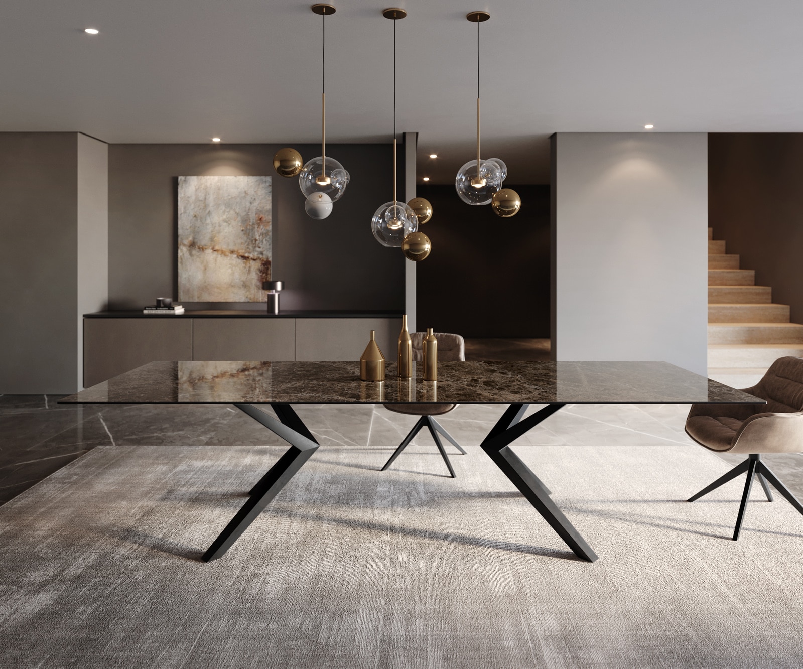 Tafelframe Zenthara hoekig metaal zwart (set van 2) 2 Tafelframe Zenthara hoekig metaal zwart (set van 2) 2