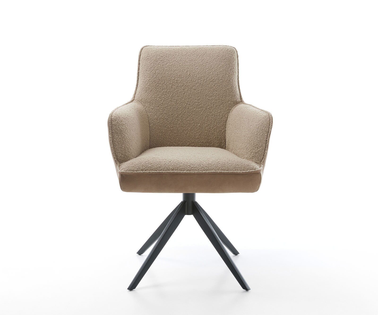 Draaistoel Heira-Flex met armleuning materiaalmix mud kruisframe breed zwart 360° draaibaar rocker-functie pocketveer kern 1