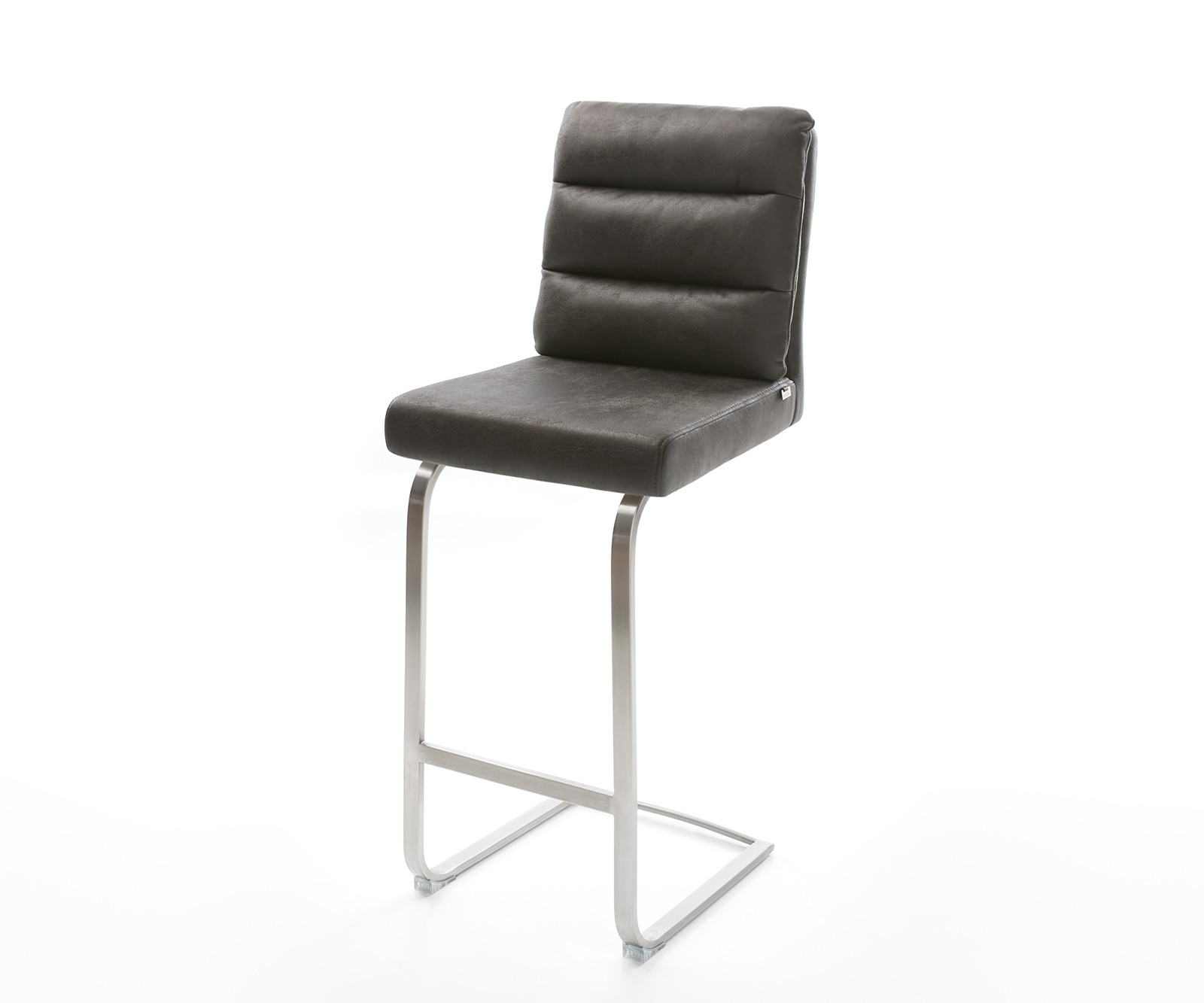 Barstoel Pela-Flex vintage antraciet sledestoel vlak roestvrijstaal Barstoel Pela-Flex vintage antraciet sledestoel vlak roestvrijstaal