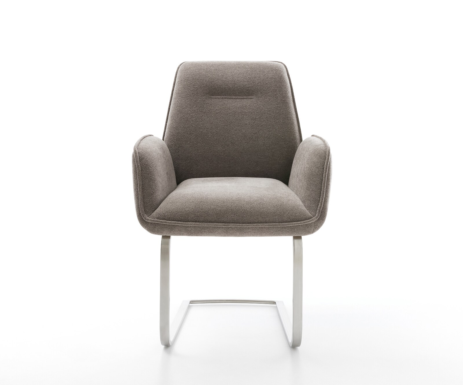Sledemodel Zoa-Flex zachte stof met structuur taupe sledemodel vlak roestvrij staal pocketveer kern 1