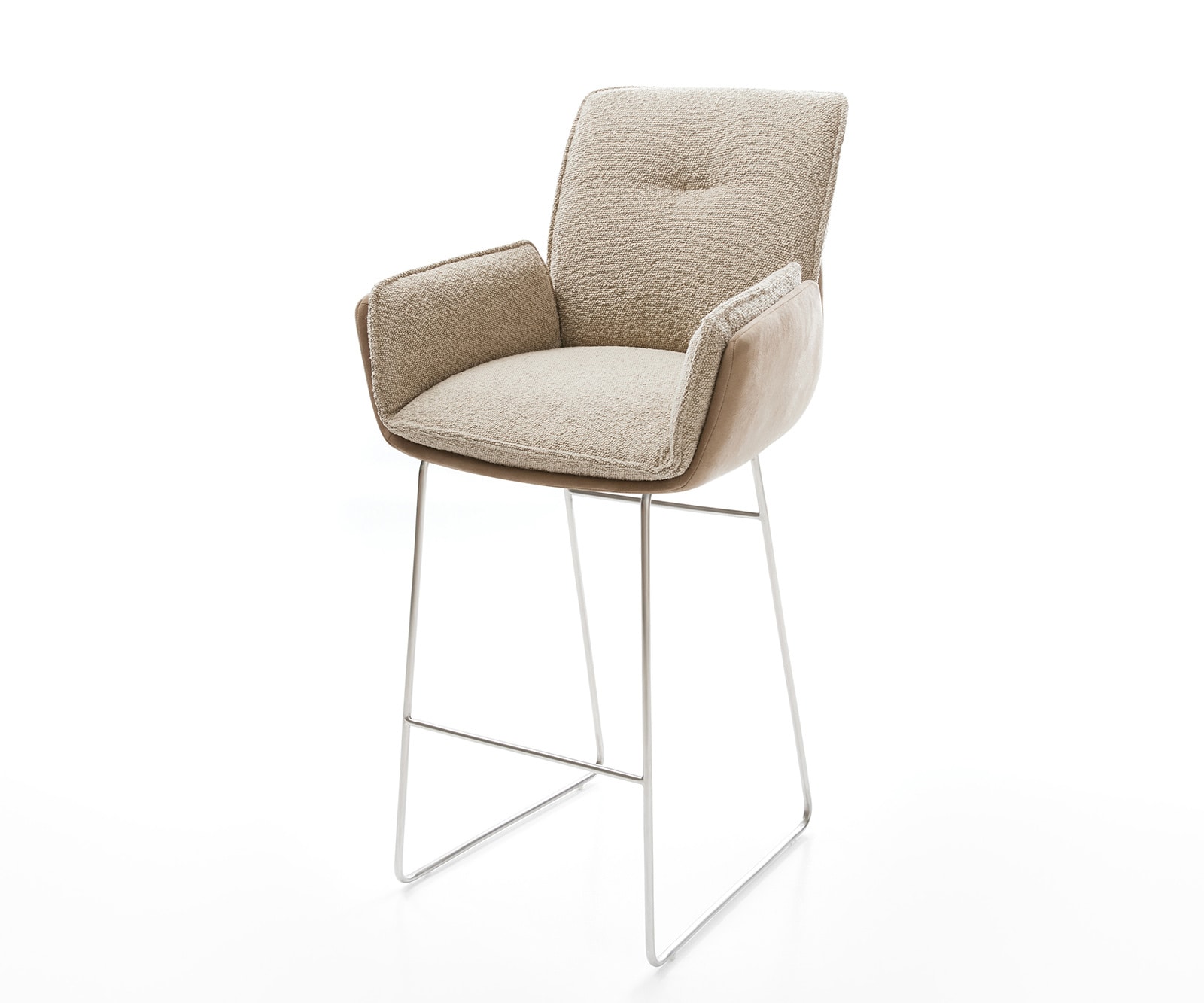 Barkruk Nela-Flex sledeframe roestvrij staal materiaalmix modder pocketvering Barkruk Nela-Flex sledeframe roestvrij staal materiaalmix modder pocketvering