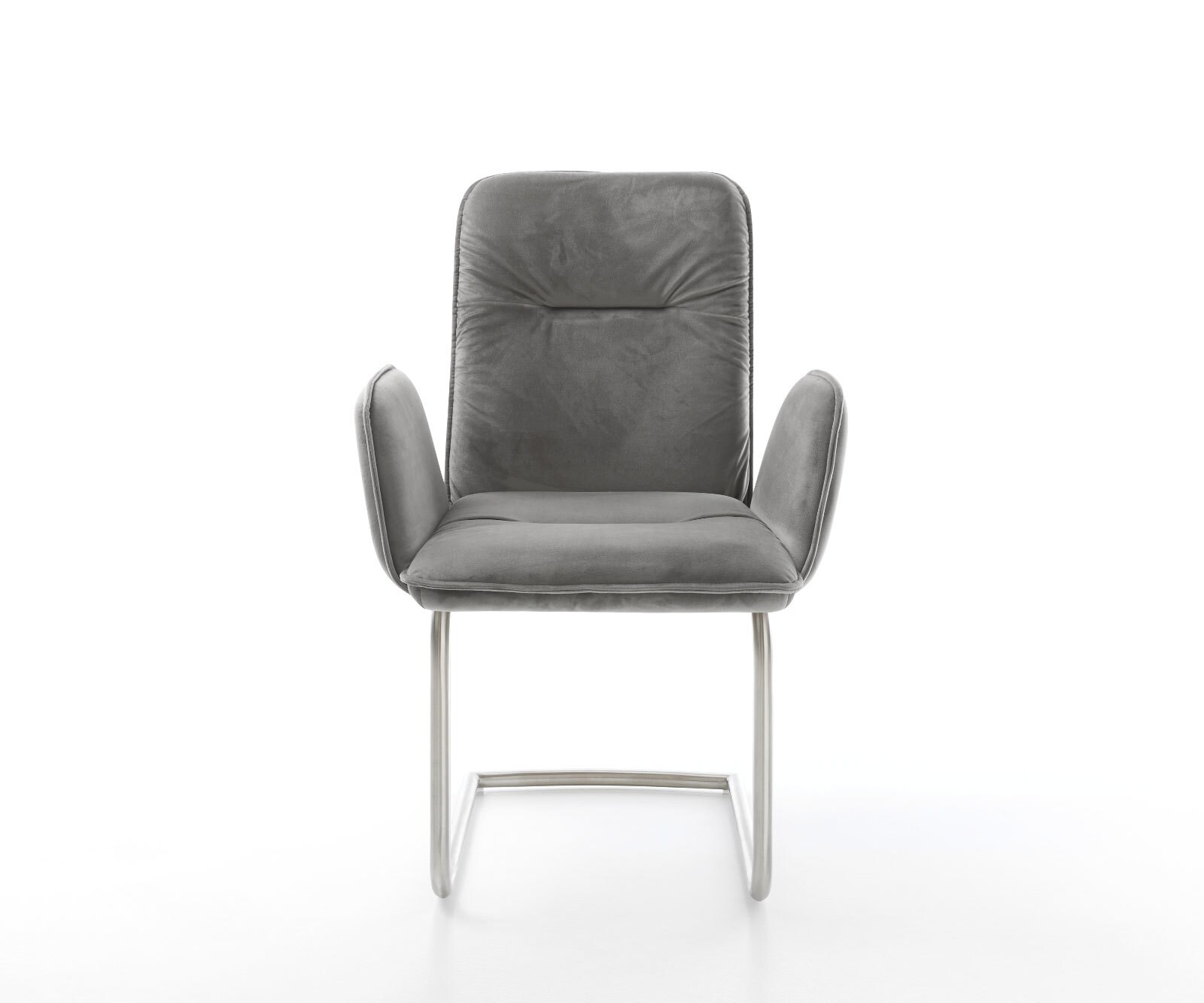 Sledemodel Vinja-Flex fluweel grijs sledemodel rond roestvrij staal 1 Sledemodel Vinja-Flex fluweel grijs sledemodel rond roestvrij staal 1