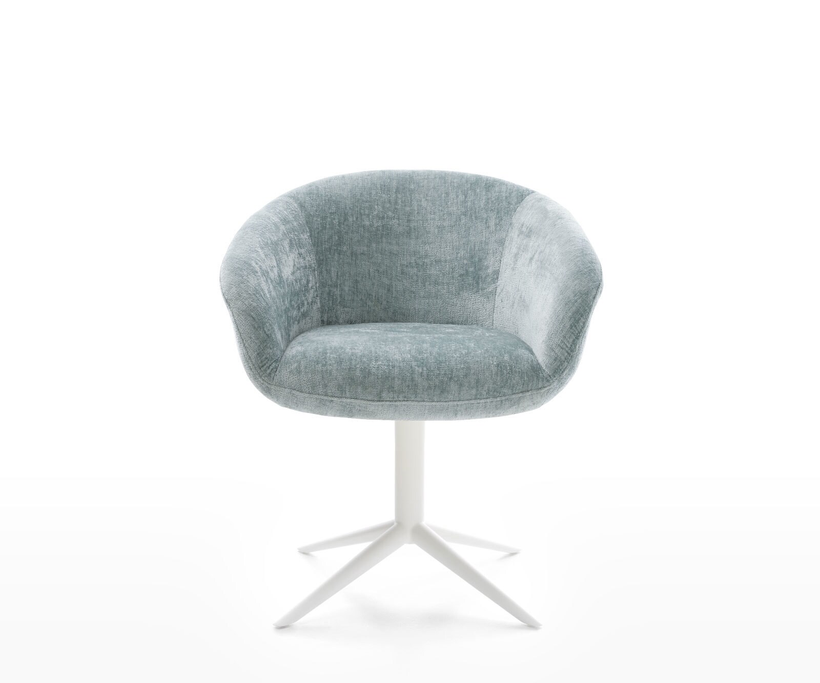 Draaistoel Vinka-Flex met armleuning chenille pastelblauw kruispoot wit 360° draaibaar rocker-functie pocketveer kern 1 Draaistoel Vinka-Flex met armleuning chenille pastelblauw kruispoot wit 360° draaibaar rocker-functie pocketveer kern 1