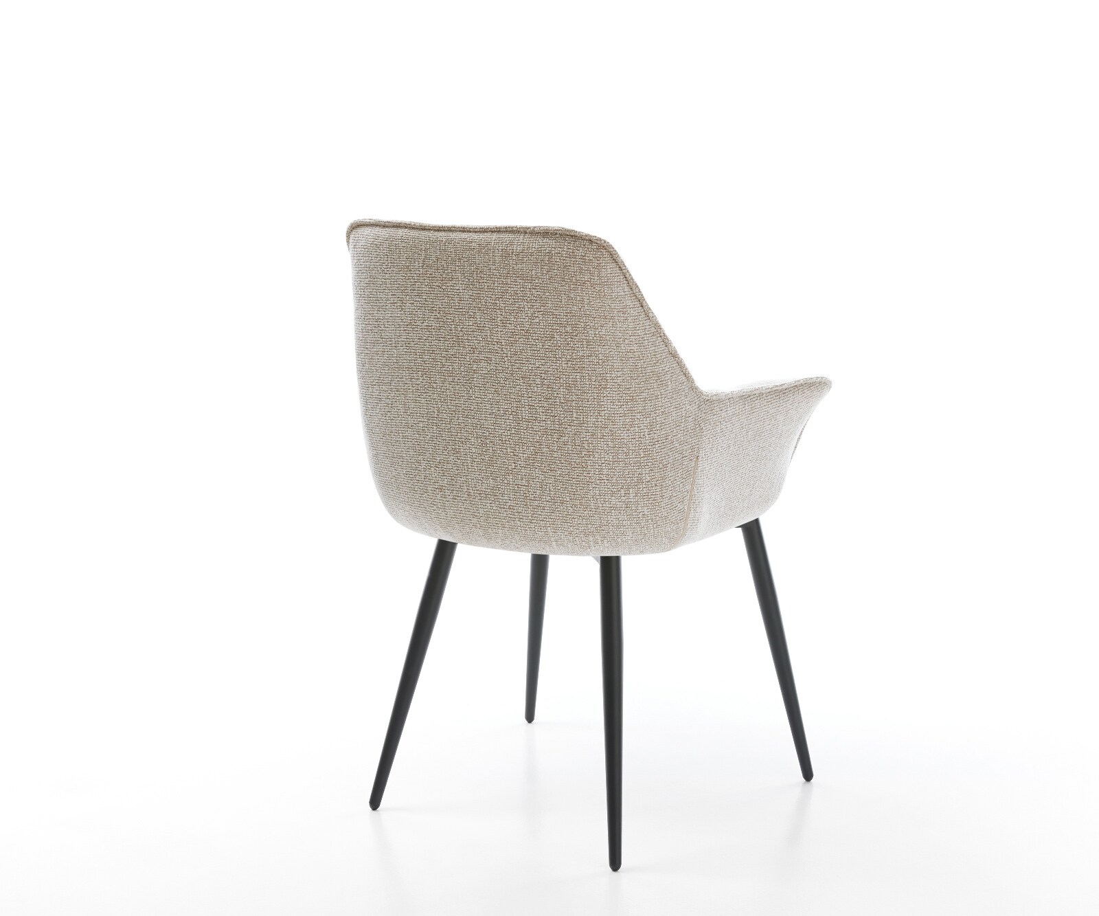 Eetkamerstoel Kaira-Flex geweven stof beige 4-poot conisch zwart 4